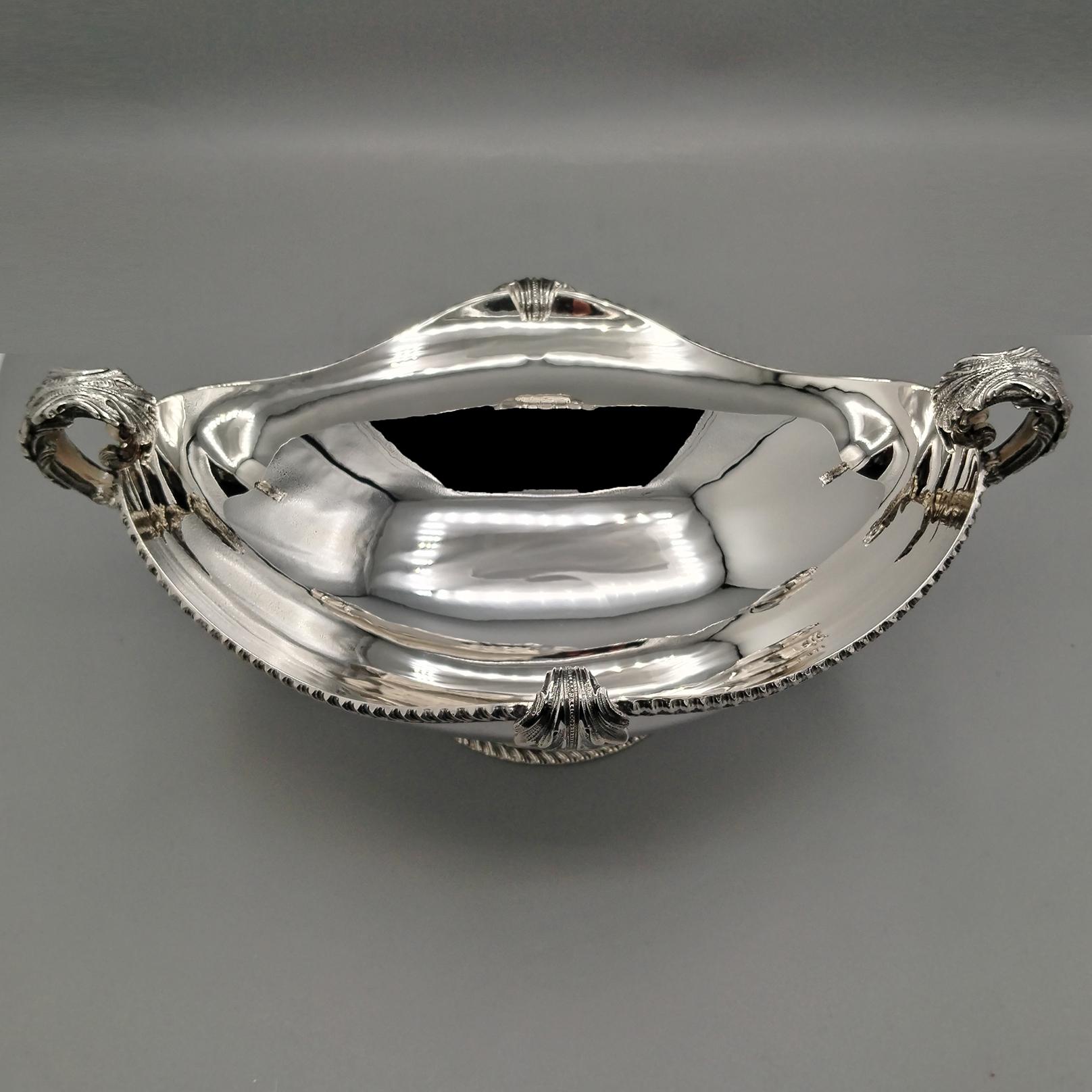 XXI Century Italian solid 800 silver Jatte Queen Ann style in vendita 4