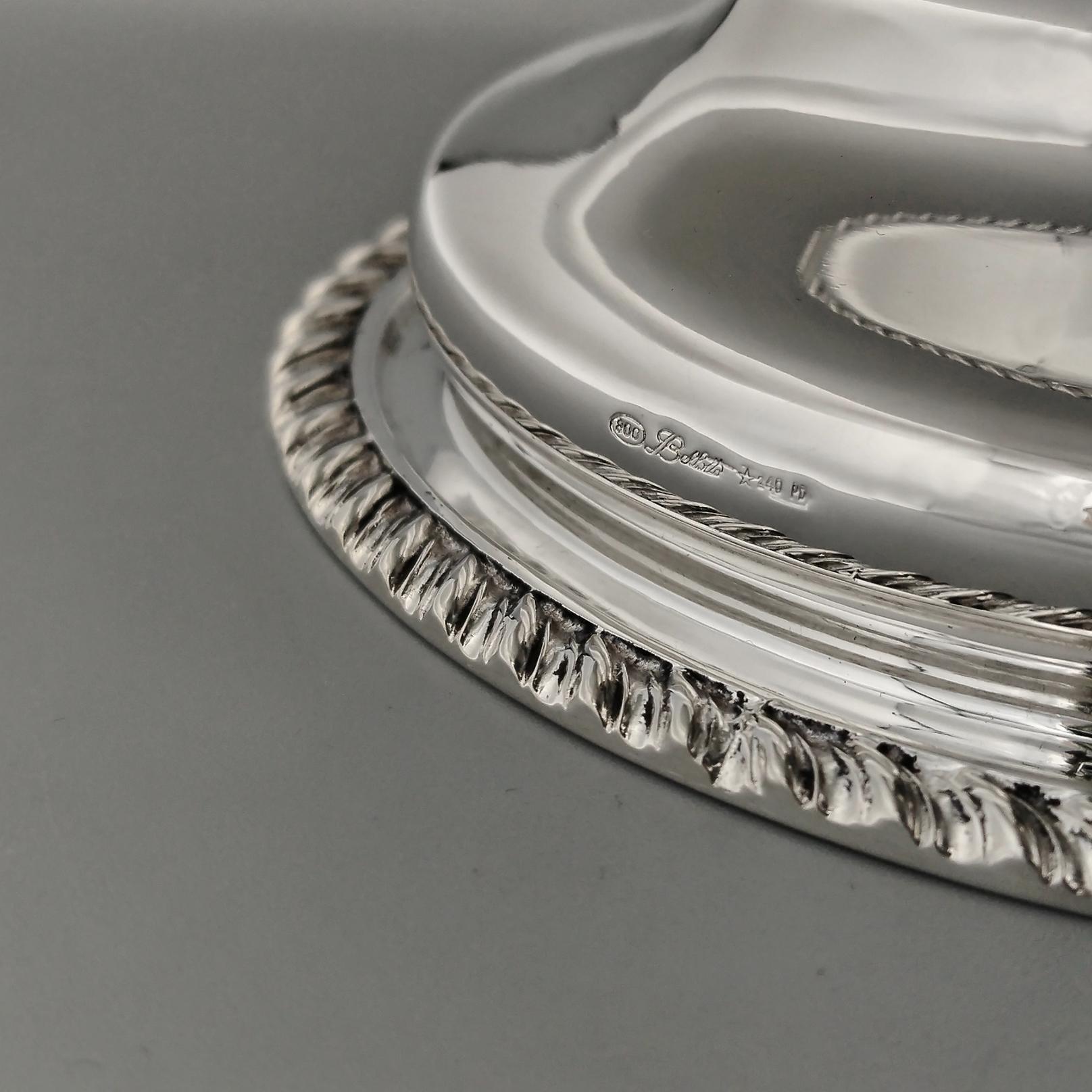 XXI Century Italian solid 800 silver Jatte Queen Ann style in vendita 6