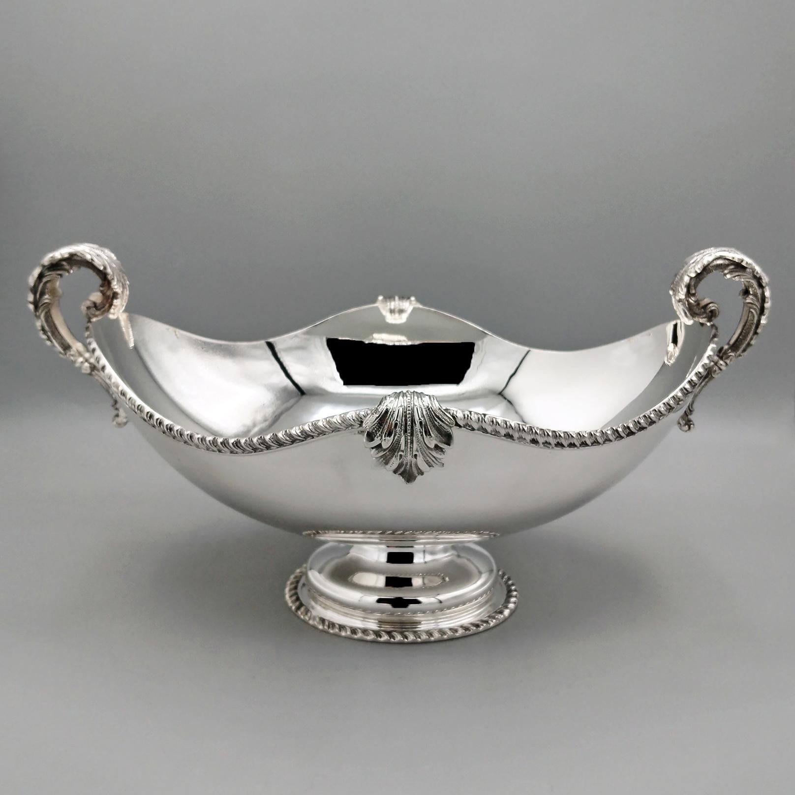 XXI Century Italian solid 800 silver Jatte Queen Ann style in vendita 7