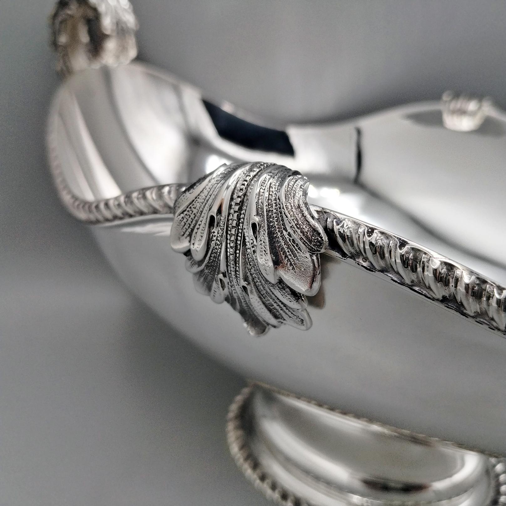 XXI Century Italian solid 800 silver Jatte Queen Ann style In condizioni Nuovo in vendita a VALENZA, IT