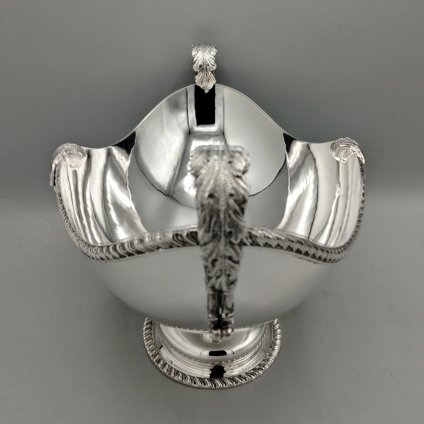 Periodo contemporaneo XXI Century Italian solid 800 silver Jatte Queen Ann style in vendita