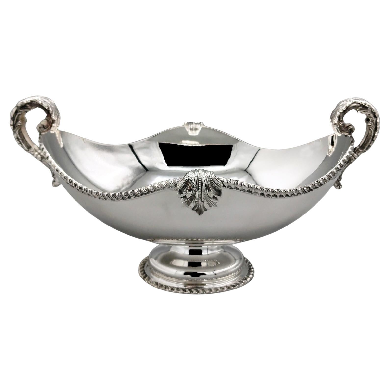 XXI Century Italian solid 800 silver Jatte Queen Ann style in vendita