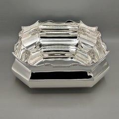 XXI Jahrhundert Italienisch Massiv 800 Silber Quadrat-octagonal Centrepiece