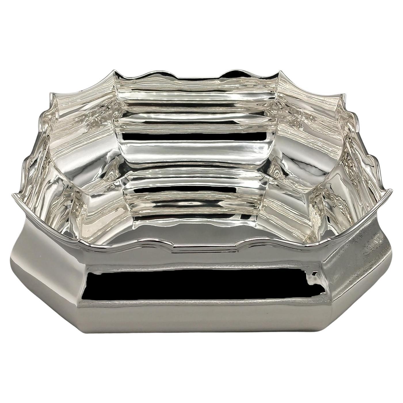 XXI Century Italian Solid 800 Silver Square-octagonal Centerpiece