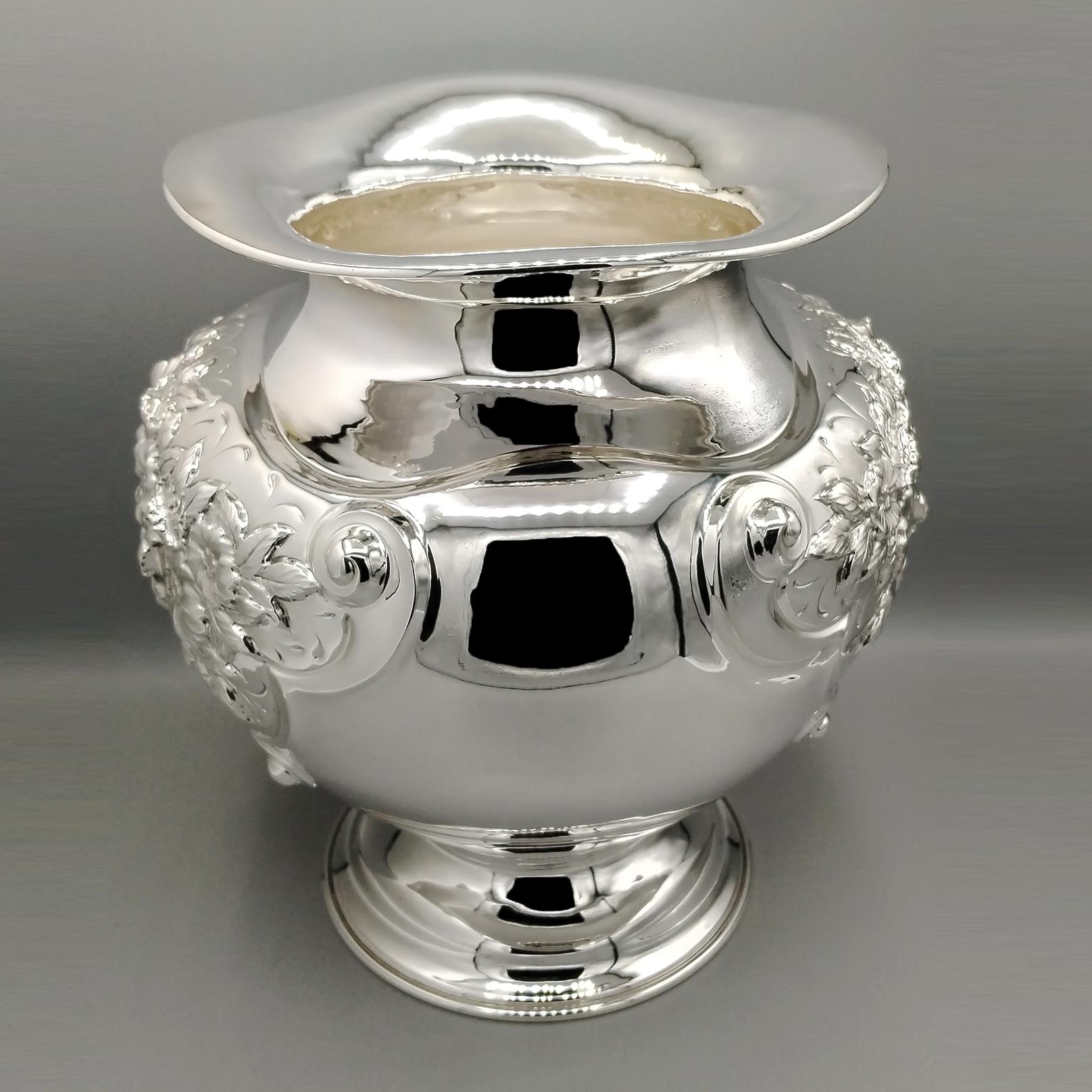 XXI Century Italian Solid 800 Silver Vase im Angebot 7