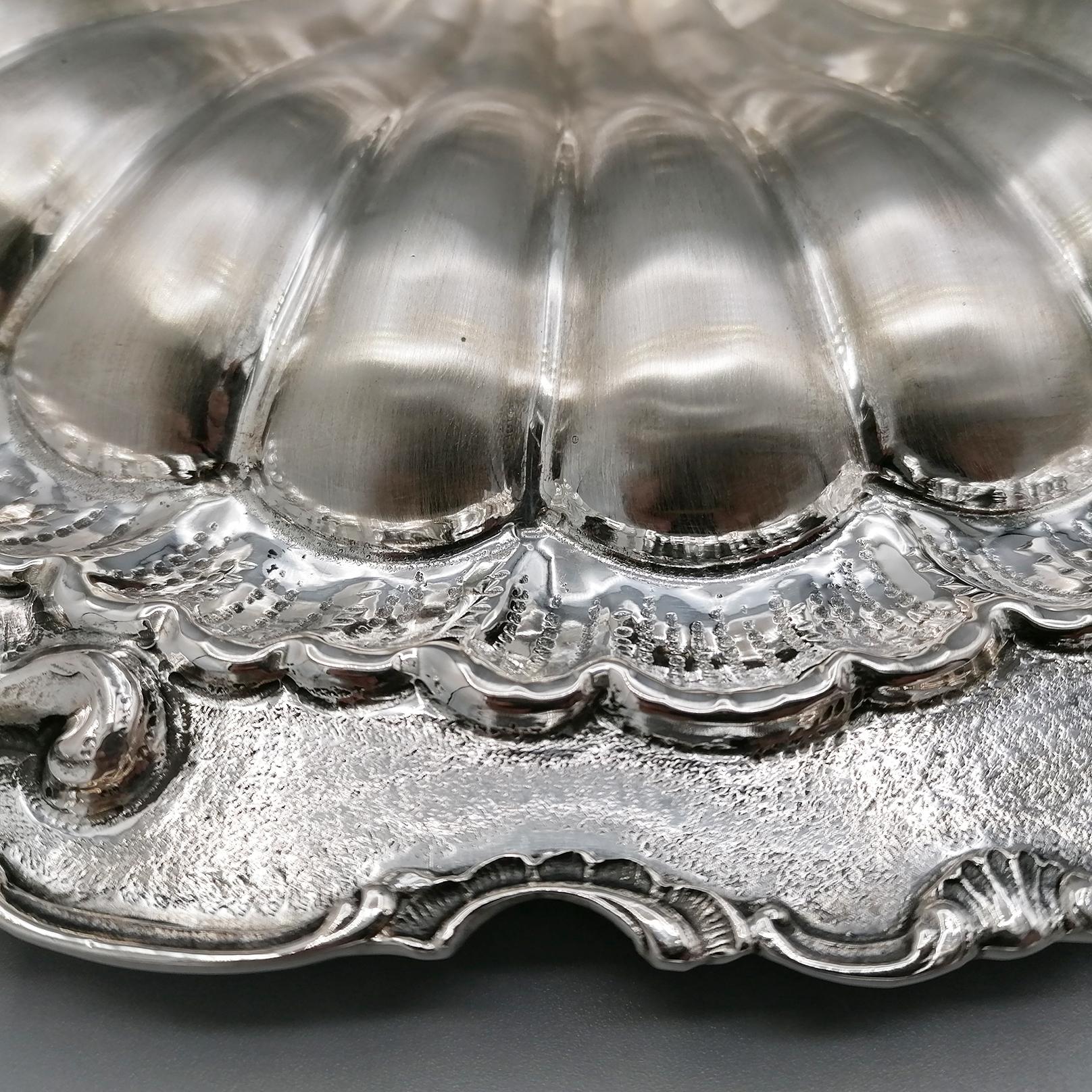 XXI Century Italian Solid Silver 800 Shell Centerpiece with Angel For Sale 8