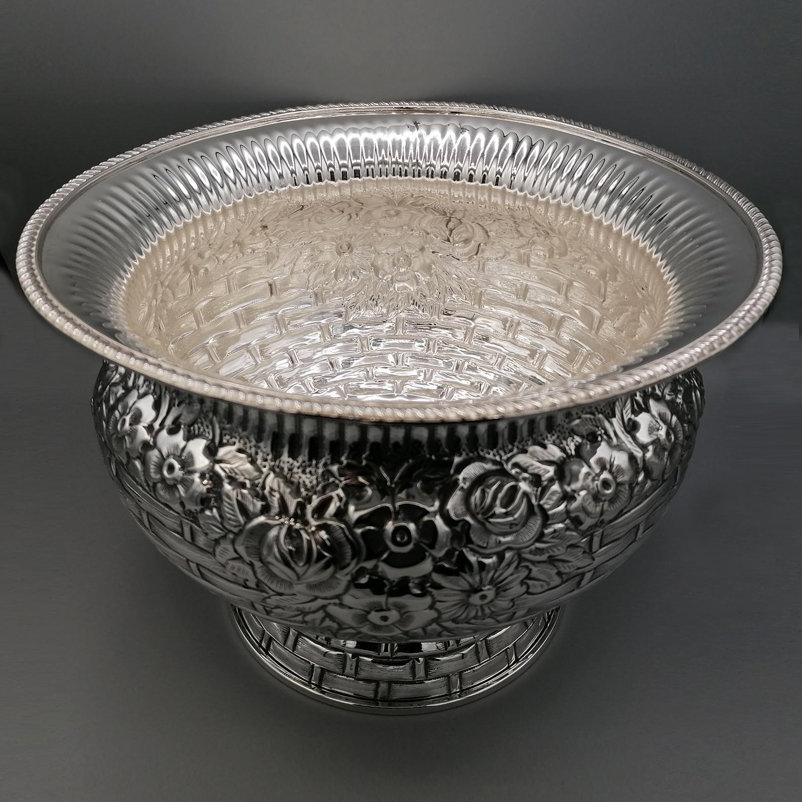 Other 19th Century Italian Solid Silver Basket For Sale