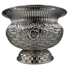 Cesta italiana de plata maciza del siglo XIX