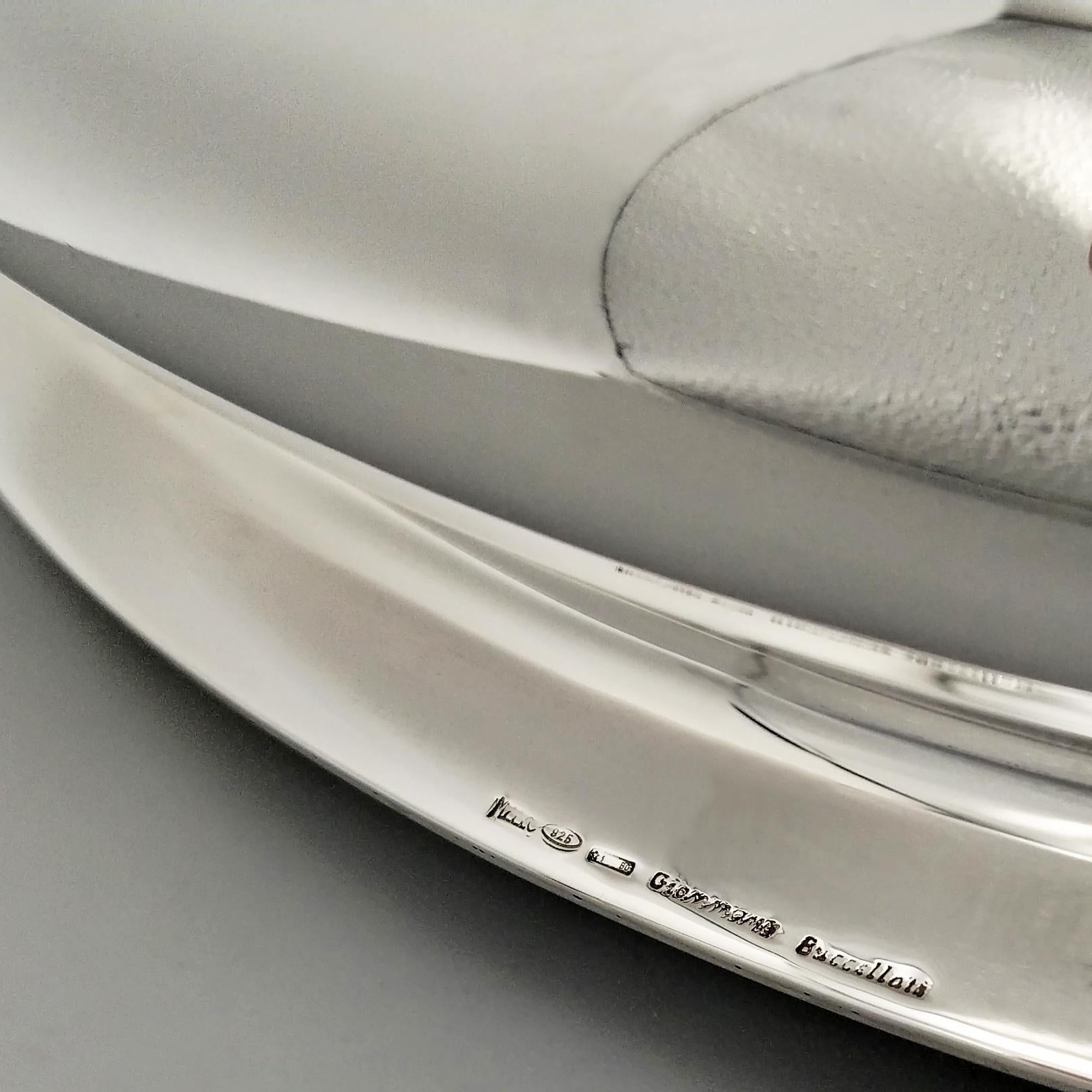 XXI Century Italian Sterling Silver BUCCELLATI oval bowl - Louis XVI Style in vendita 5