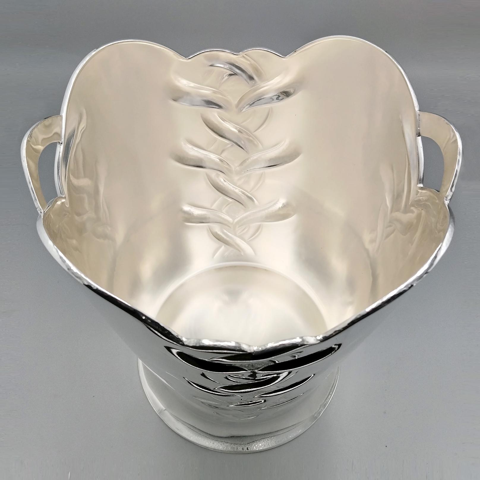 XXI Century Italian sterling Silver Champagne Bucket in vendita 4