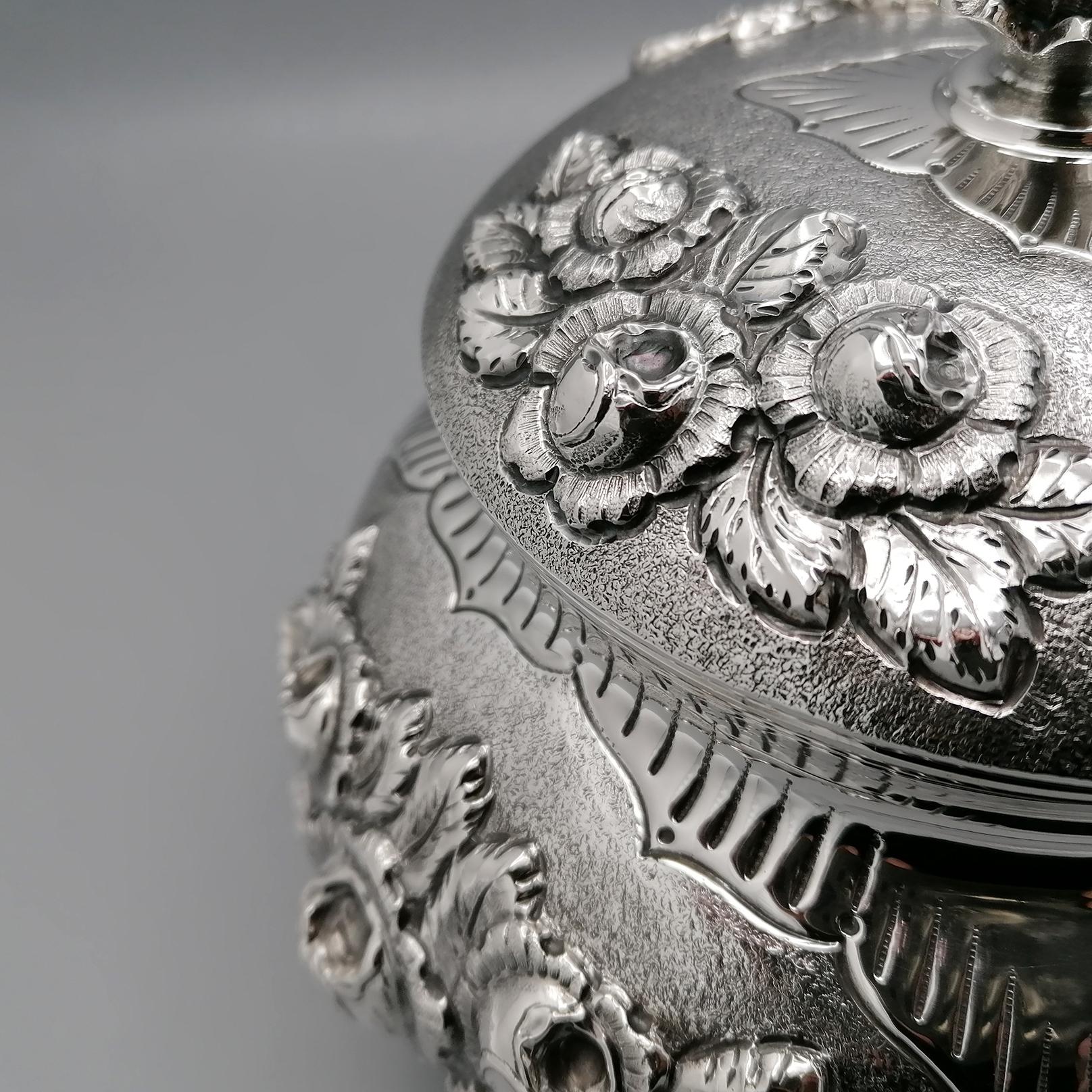 19th Century Italian Sterling Silver Decorative Box For Sale 7
