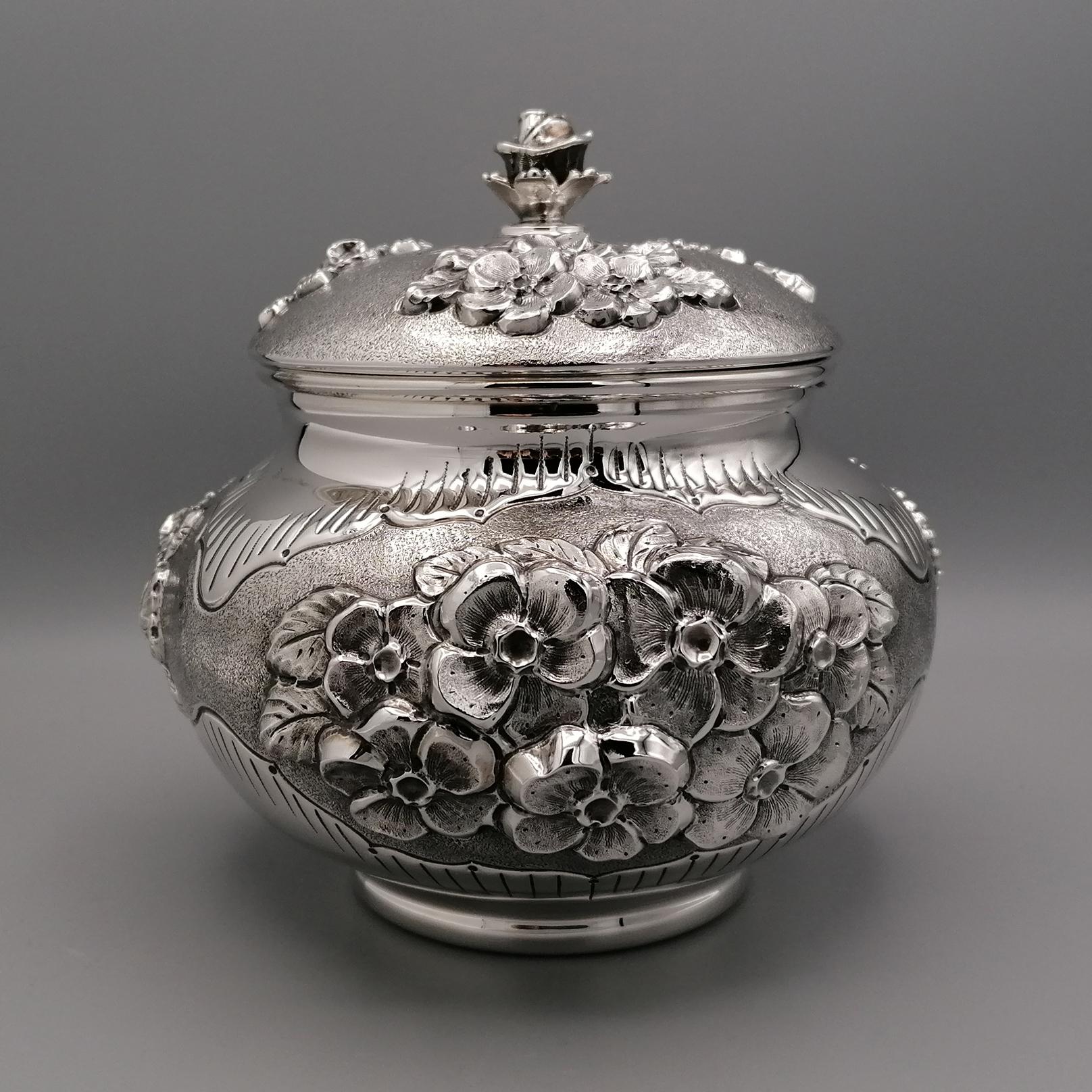 Contemporary 19th Century Italian Sterling Silver Decorative Box For Sale