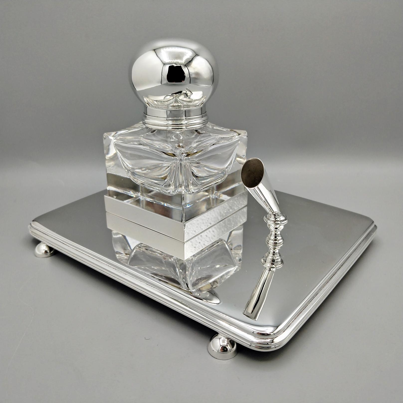 Fatto a mano XXI Century Italian Sterling Silver Inlstand in vendita