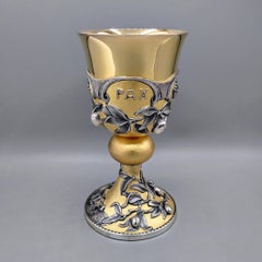 XXI Century Italian Sterling Silver Liturgical Chalice 24kt gold plated