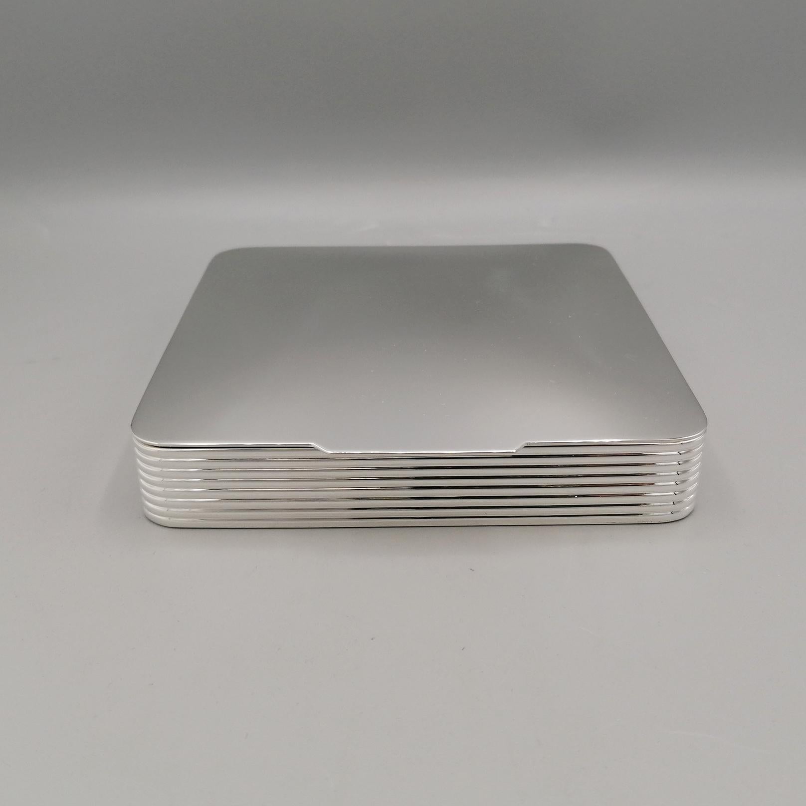 XXI Jahrhundert Italienisch Sterling Silber Moderne Tabelle Box im Angebot 4
