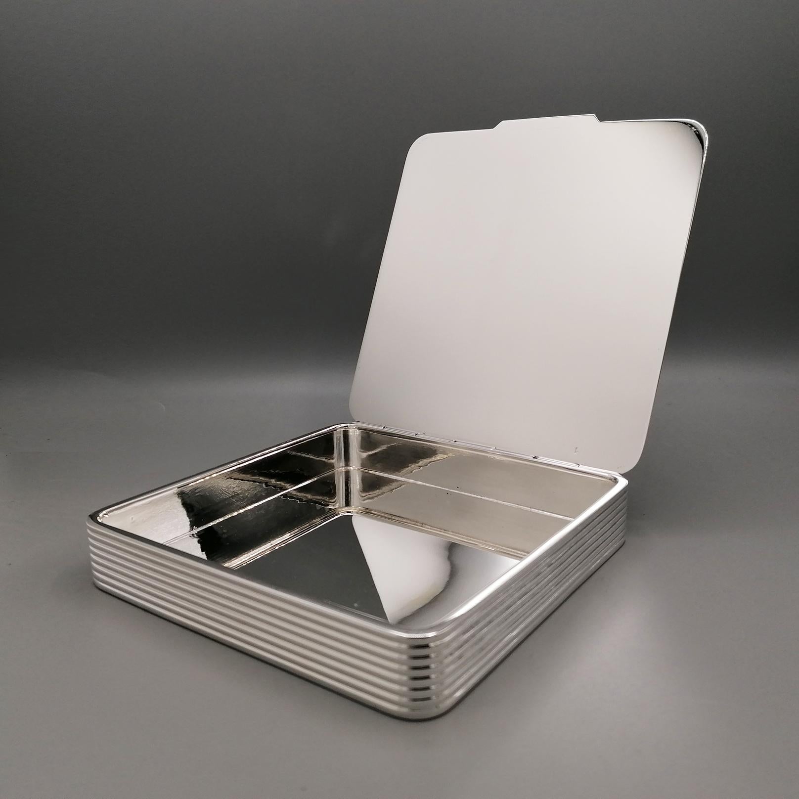 European XXI Century Italian Sterling Silver Modern Table Box For Sale