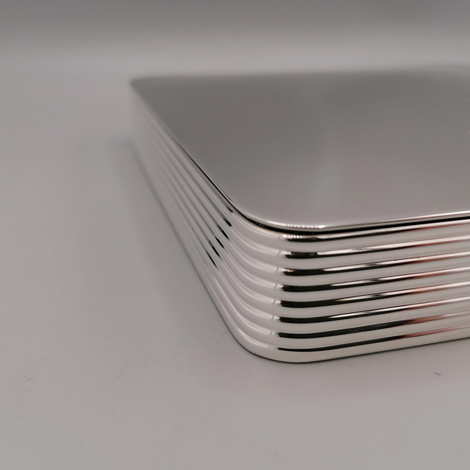 Contemporary XXI Century Italian Sterling Silver Modern Table Box For Sale