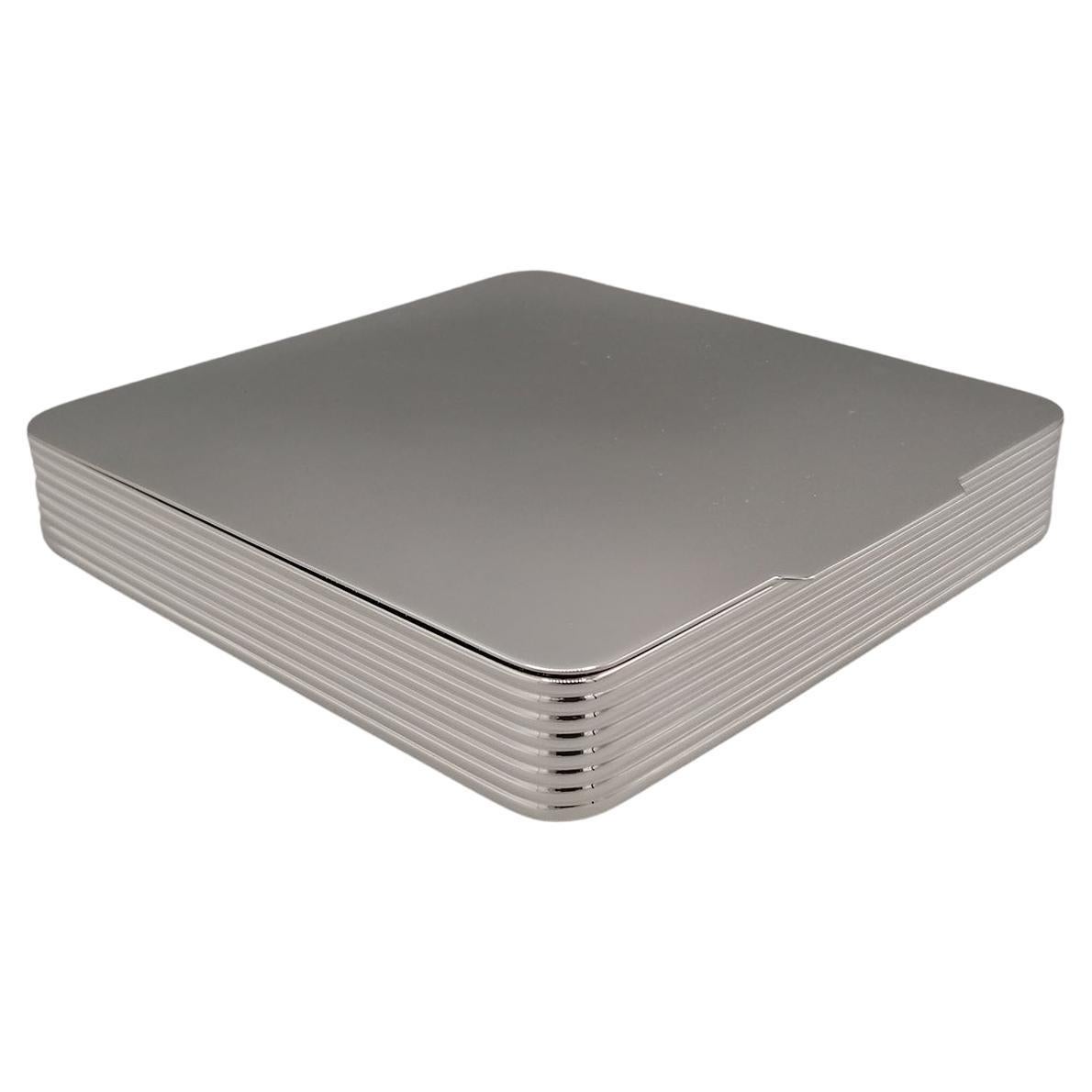 XXI Century Italian Sterling Silver Modern Table Box For Sale