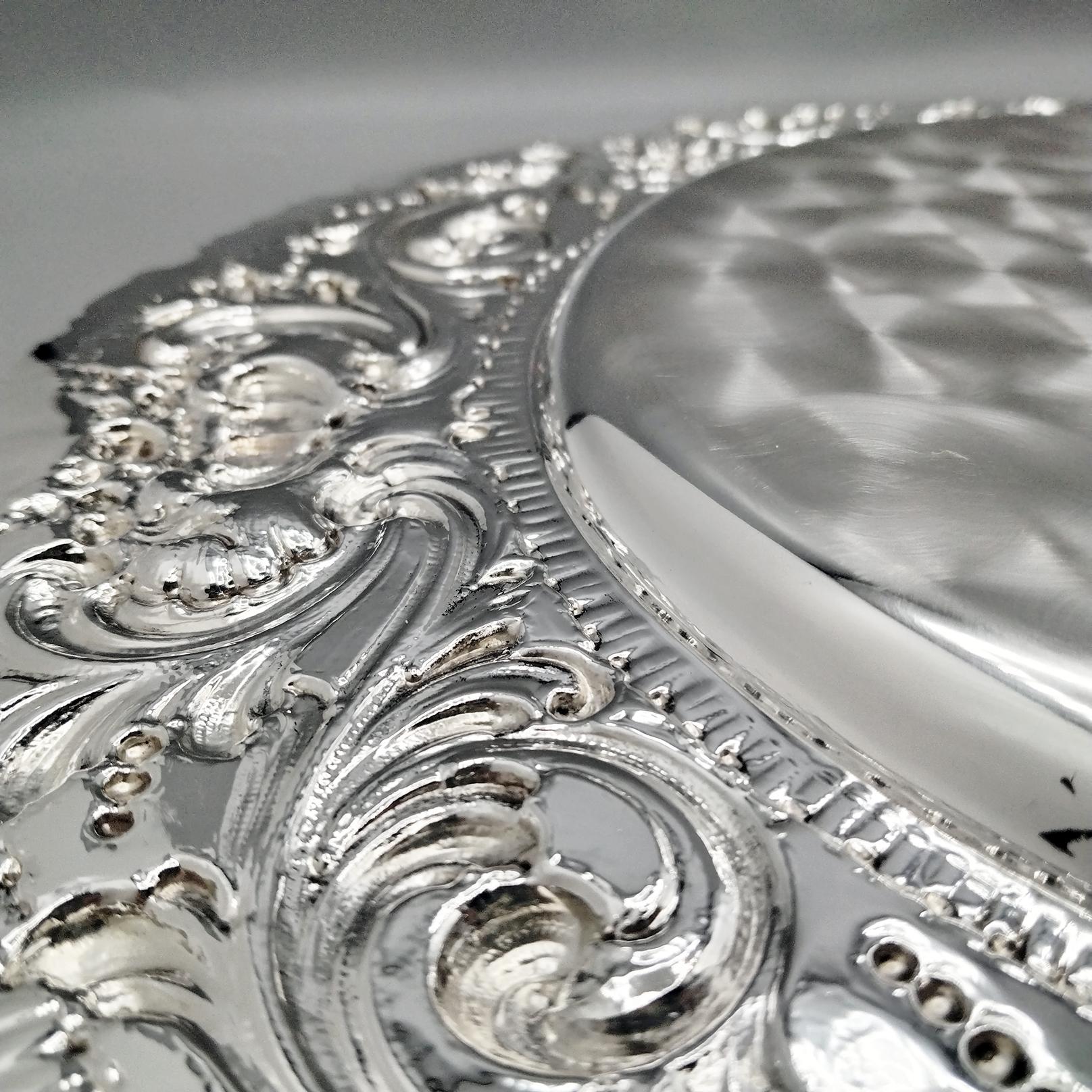 XXI Century Italians Solid 800 Silver Baroque Style Dihh For Sale 7