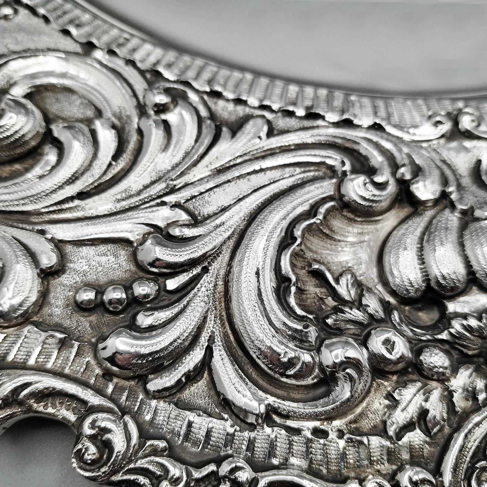XXI Century Italians Solid 800 Silver Baroque Style Dihh For Sale 1