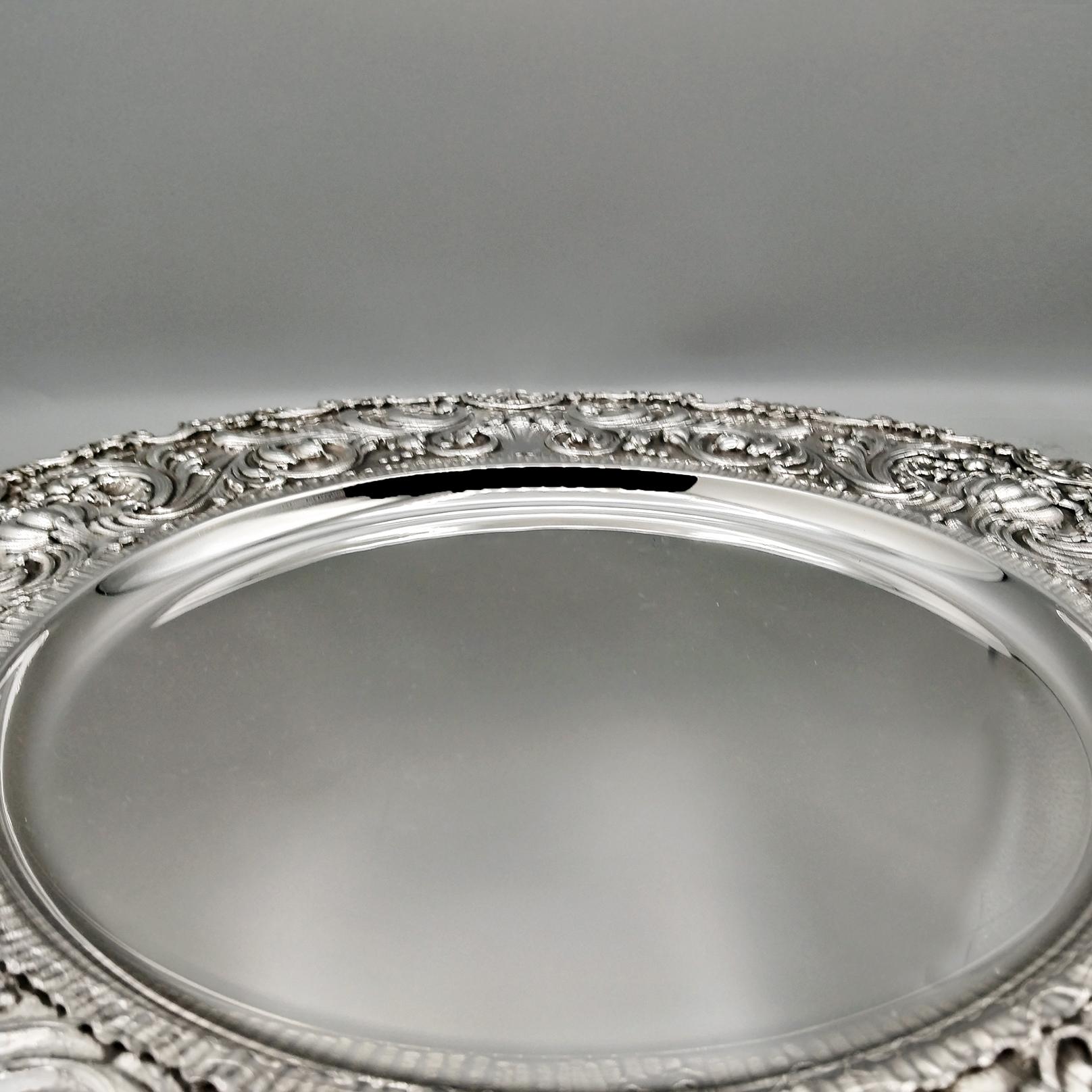 XXI Century Italians Solid 800 Silver Baroque Style Dihh For Sale 2