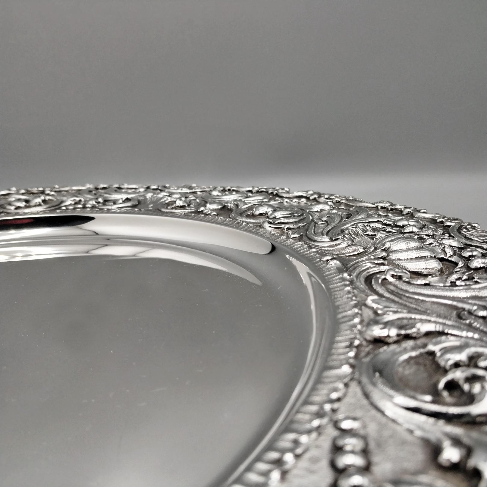 XXI Century Italians Solid 800 Silver Baroque Style Dihh For Sale 3
