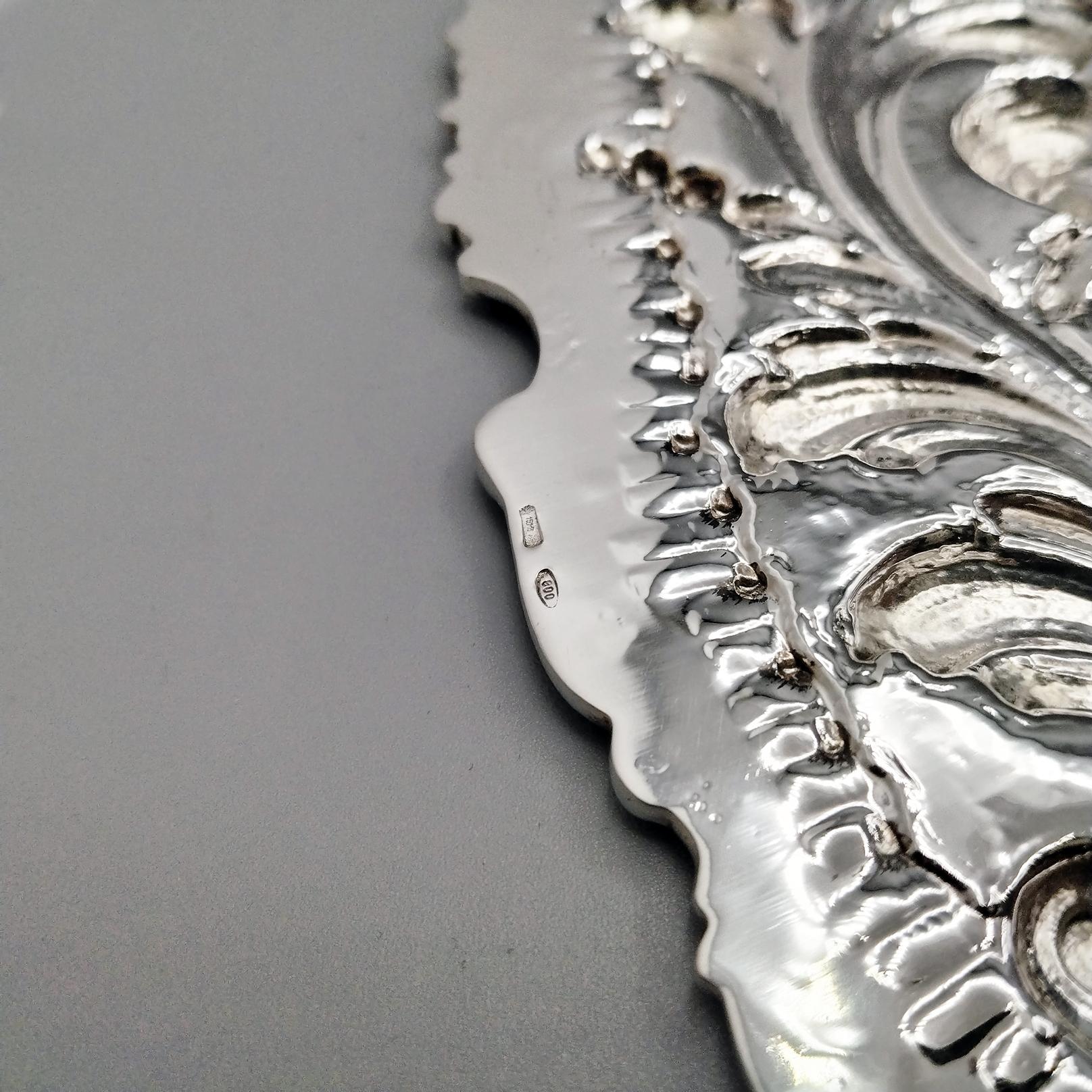 XXI Century Italians Solid 800 Silver Baroque Style Dihh For Sale 4