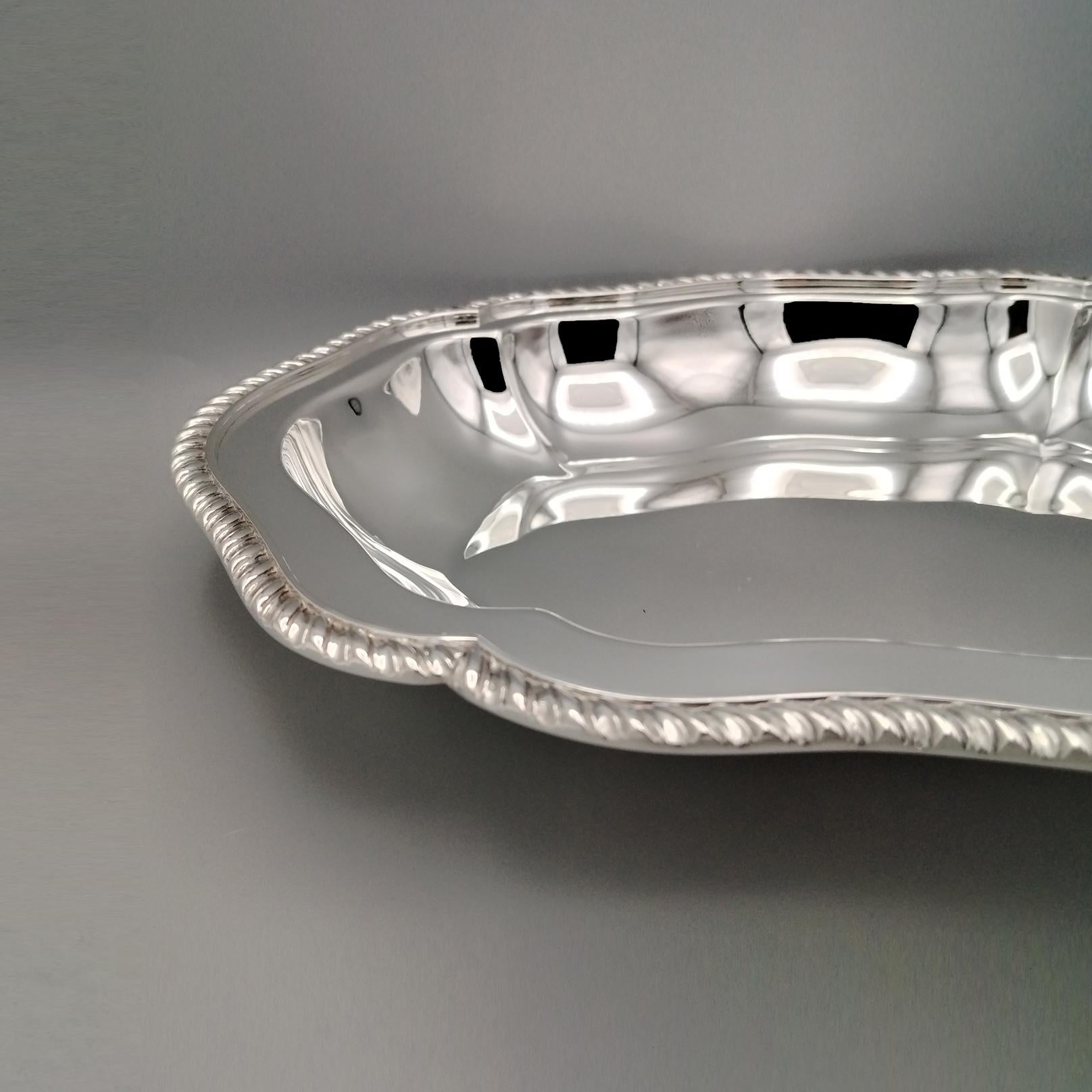 Siglo XXI Plato grande italiano de plata maciza 800 Estilo Reina Ana en venta 4