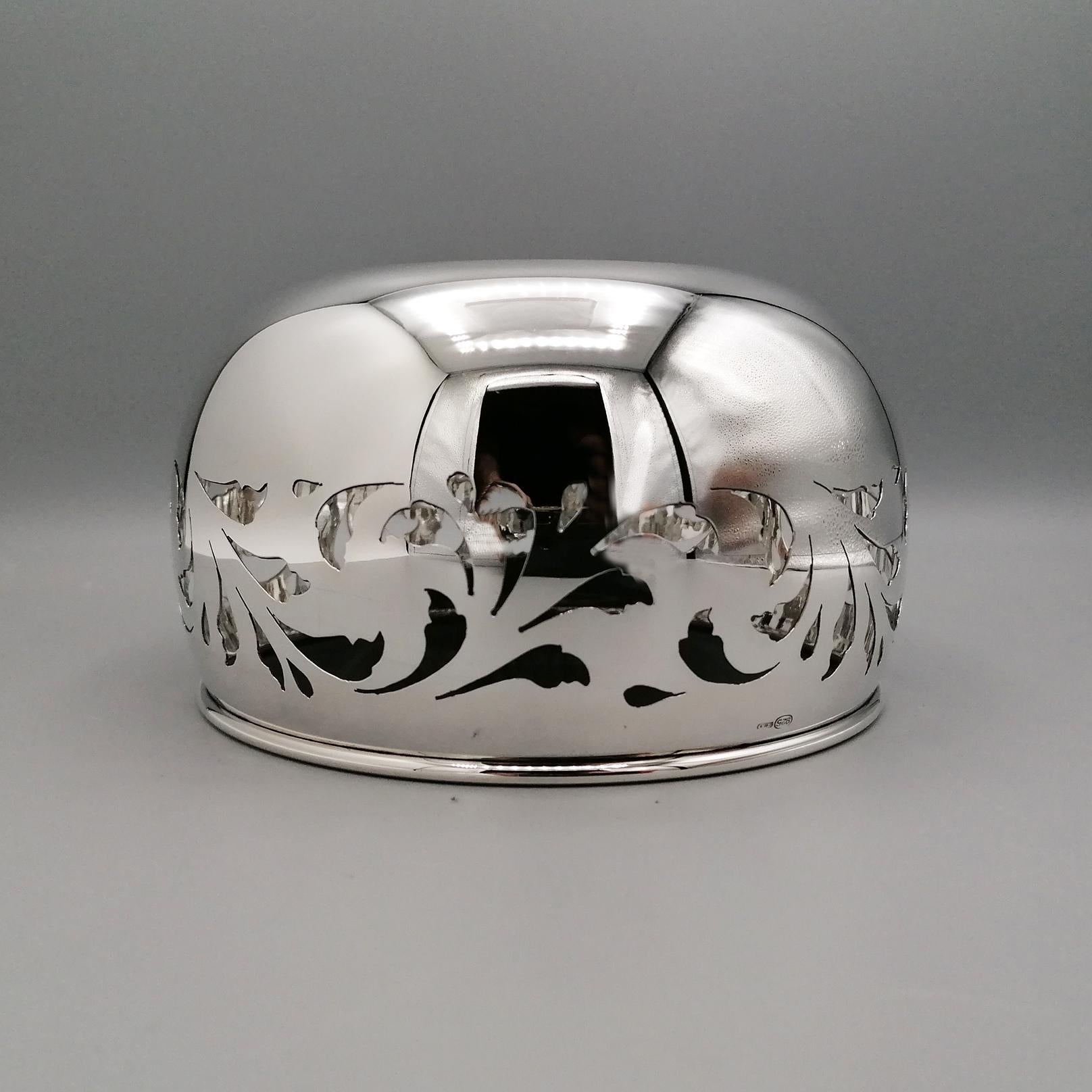 XXI° Century Sterling Silver Italian pierced bowl For Sale 5