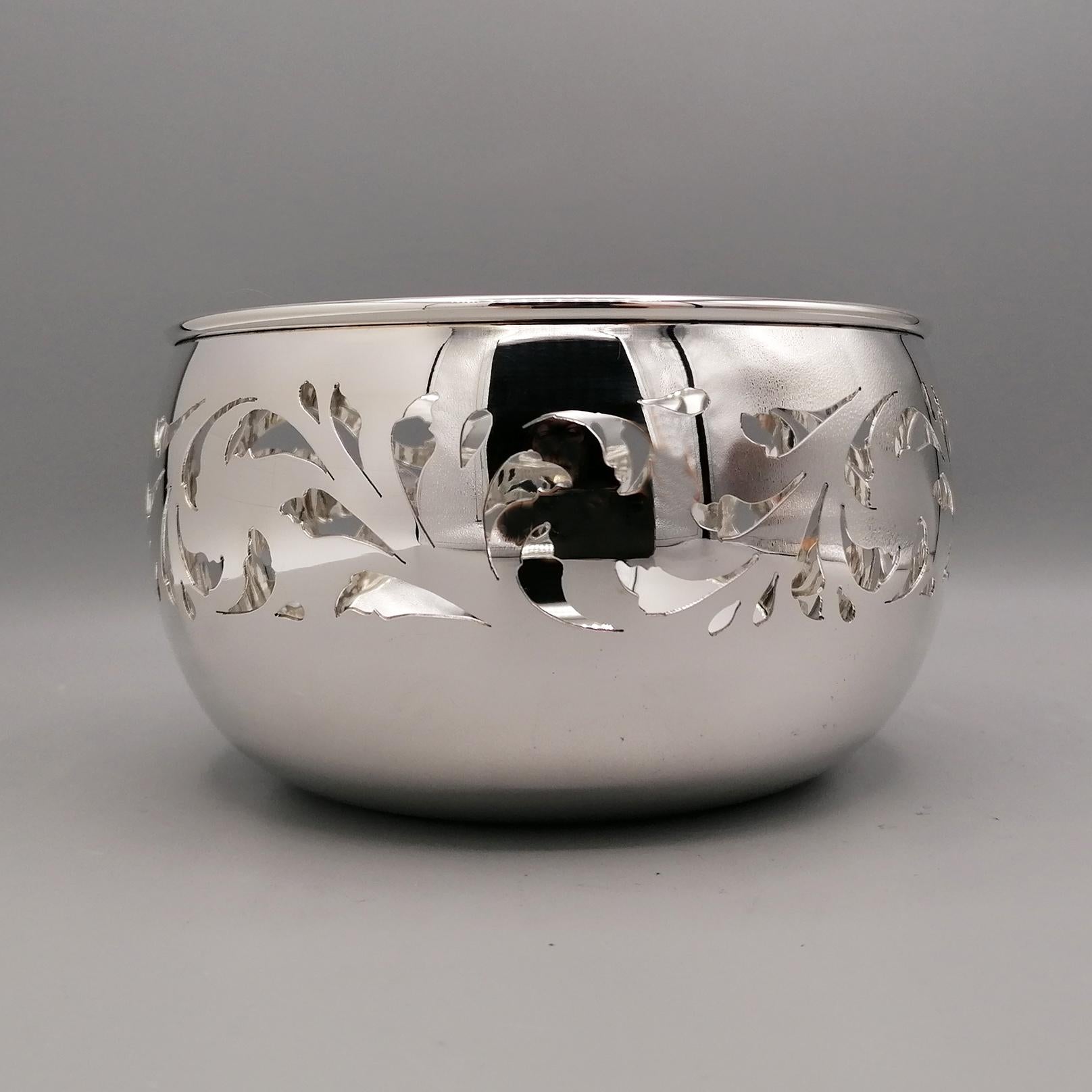 Other XXI° Century Sterling Silver Italian pierced bowl For Sale