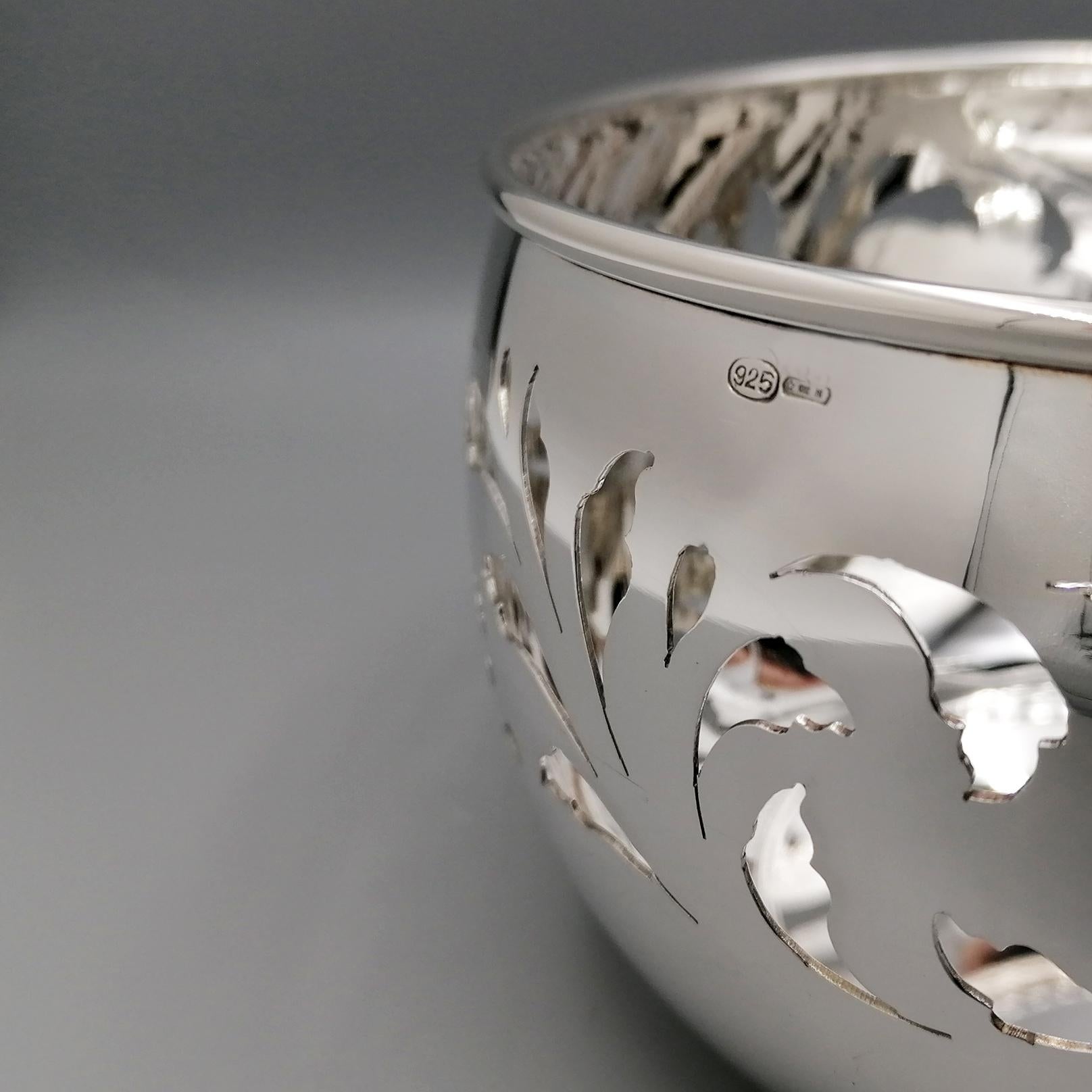 Contemporary XXI° Century Sterling Silver Italian pierced bowl For Sale