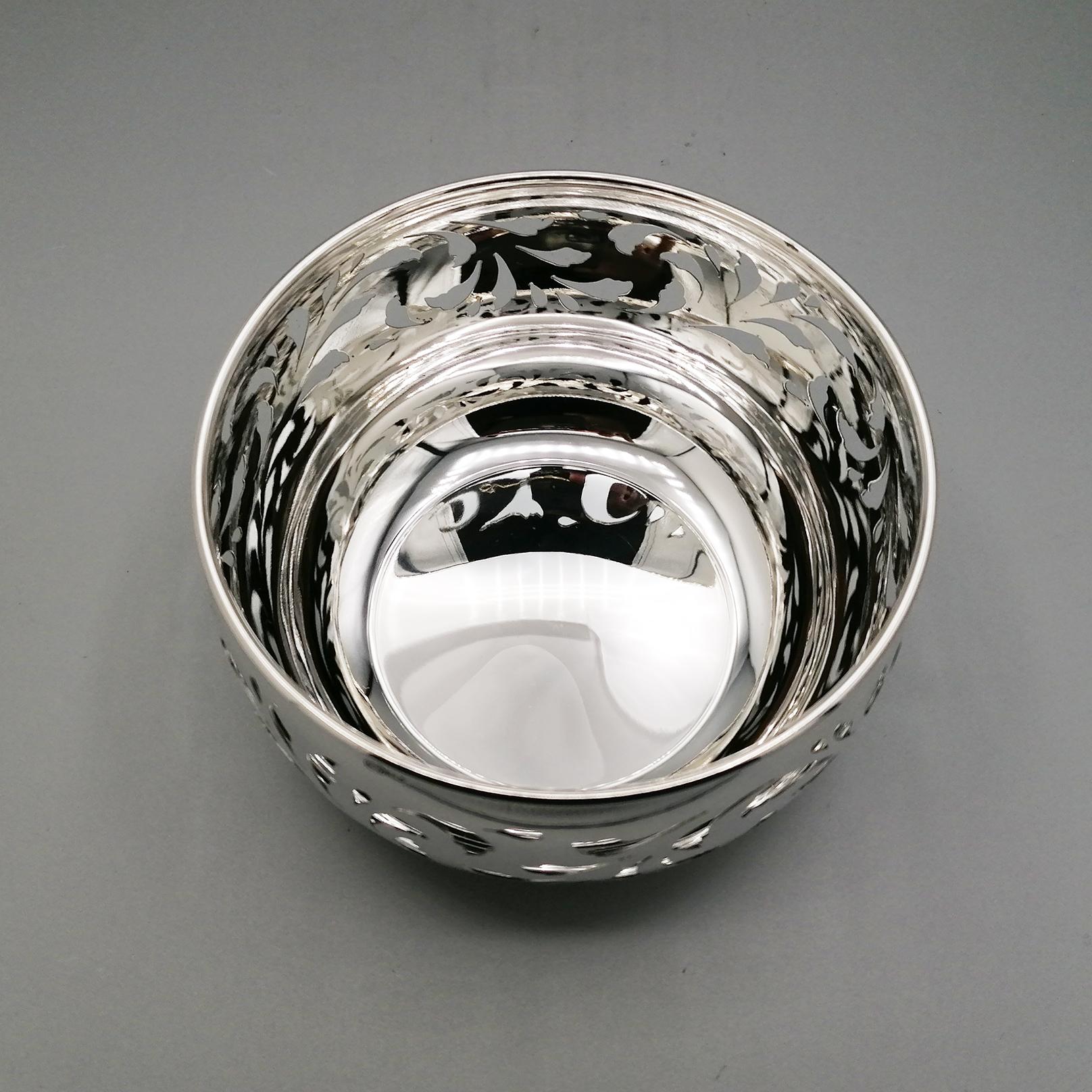 XXI° Century Sterling Silver Italian pierced bowl For Sale 1
