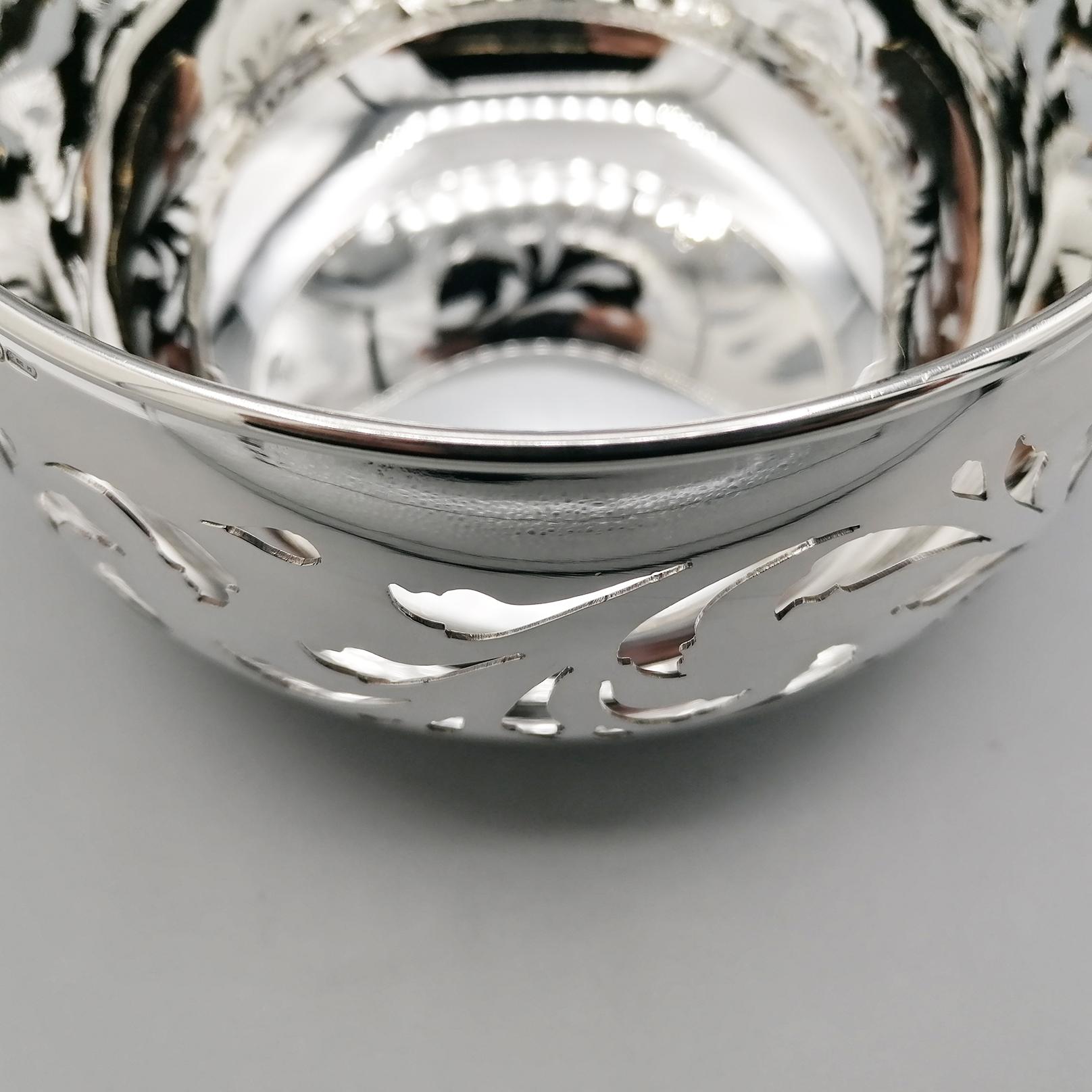 XXI° Century Sterling Silver Italian pierced bowl For Sale 3