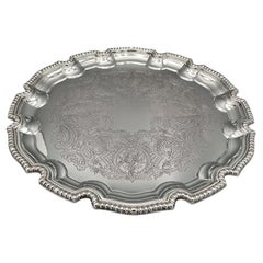 XXI Italian Solid 800 Silver Round Tray - Salver
