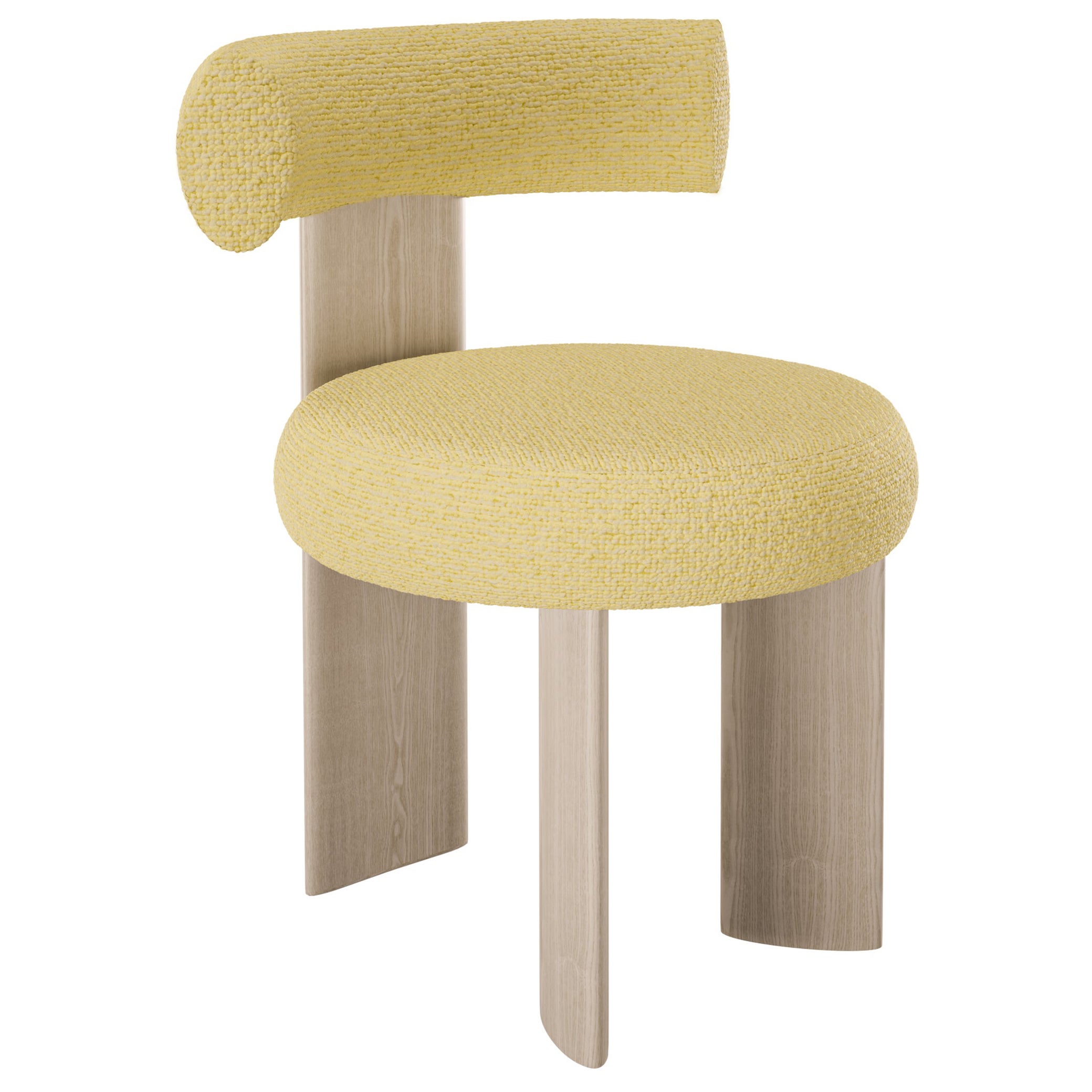 XXI Secolo, Sedia imbottita in legno e tessuto bouclé antimacchia, made in Italy en vente