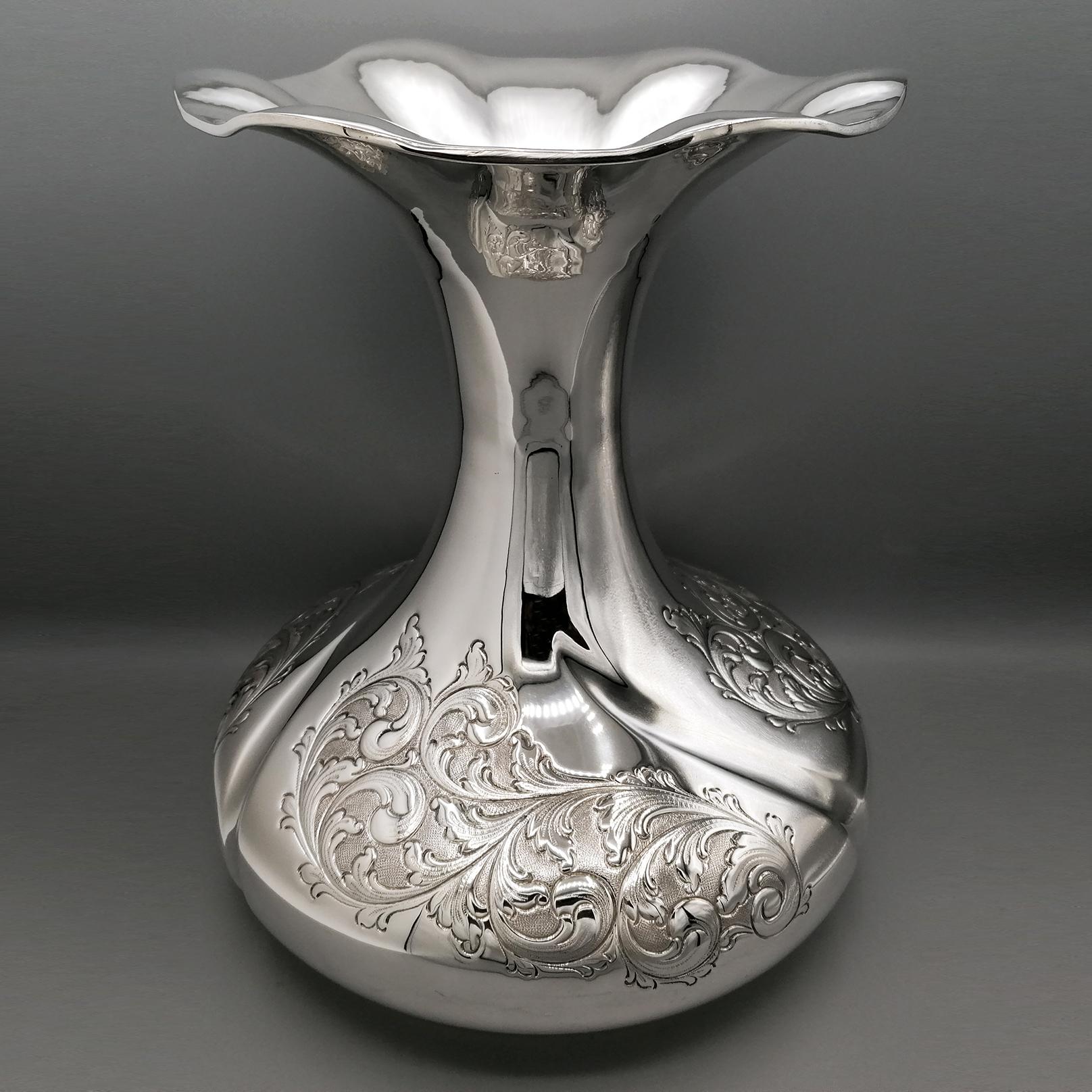 Baroque XXI Solid 800 Silver baroque Vase For Sale