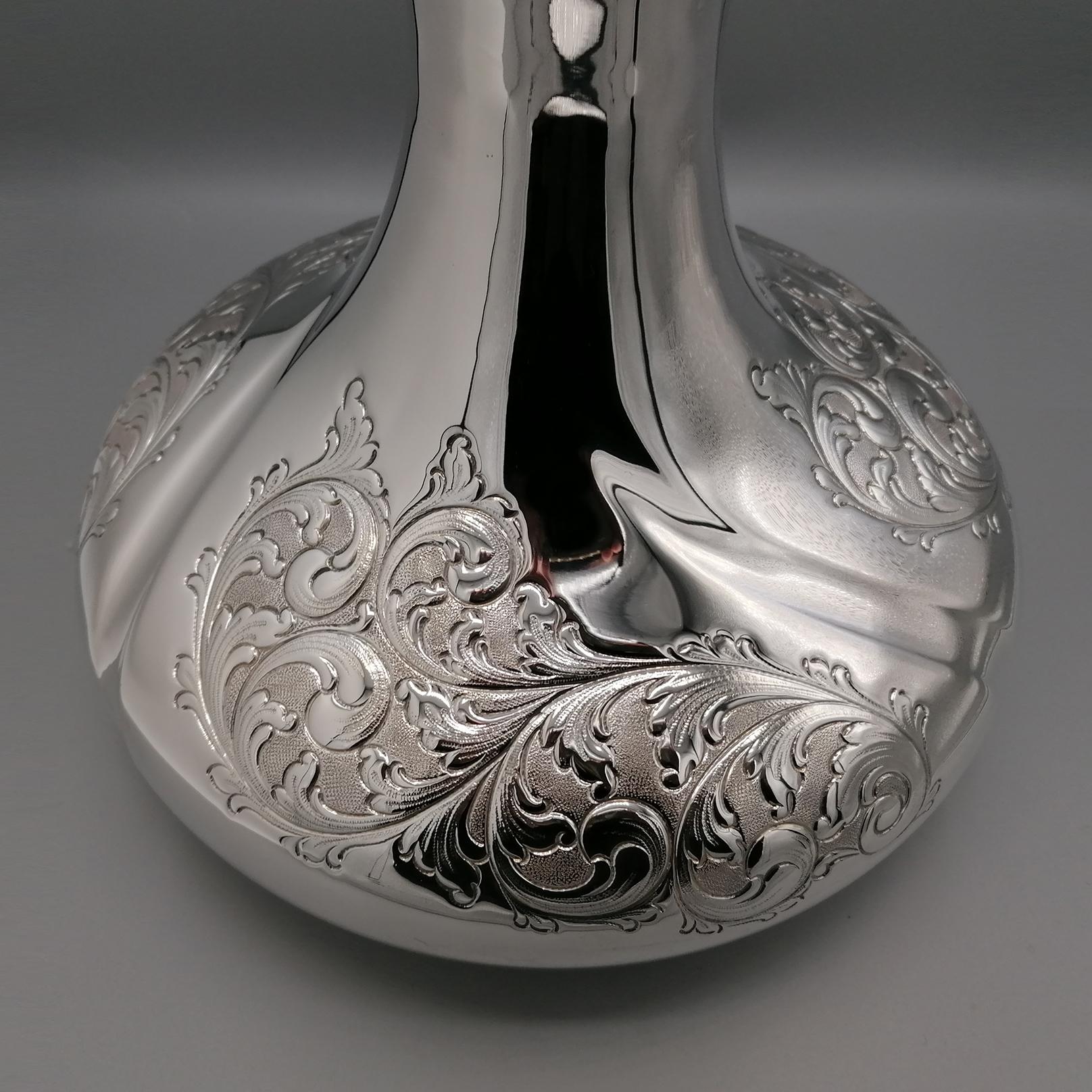XXI Solid 800 Silver baroque Vase For Sale 1
