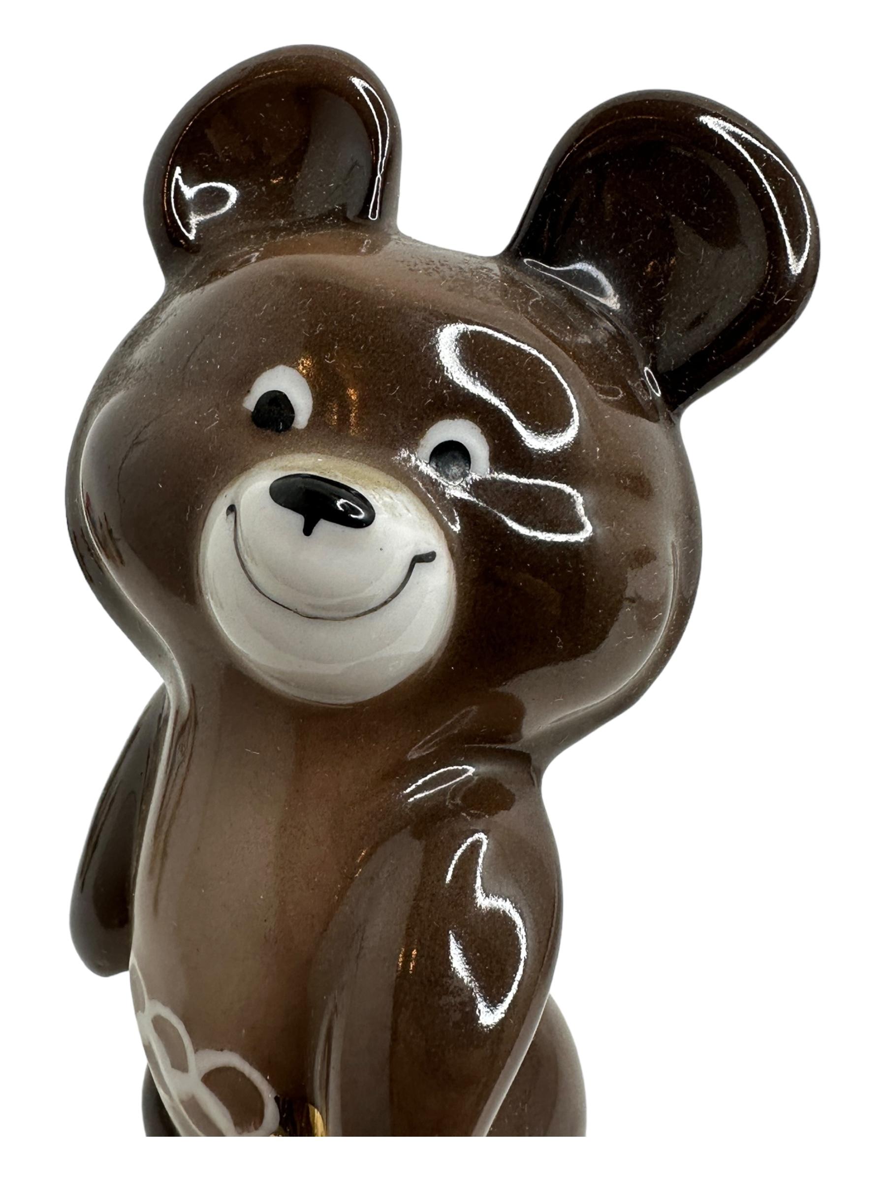 Porzellan Mascot Misha Mishka Bär Vintage XXII Moskauer Olympische Spiele 1980 (Russisch) im Angebot