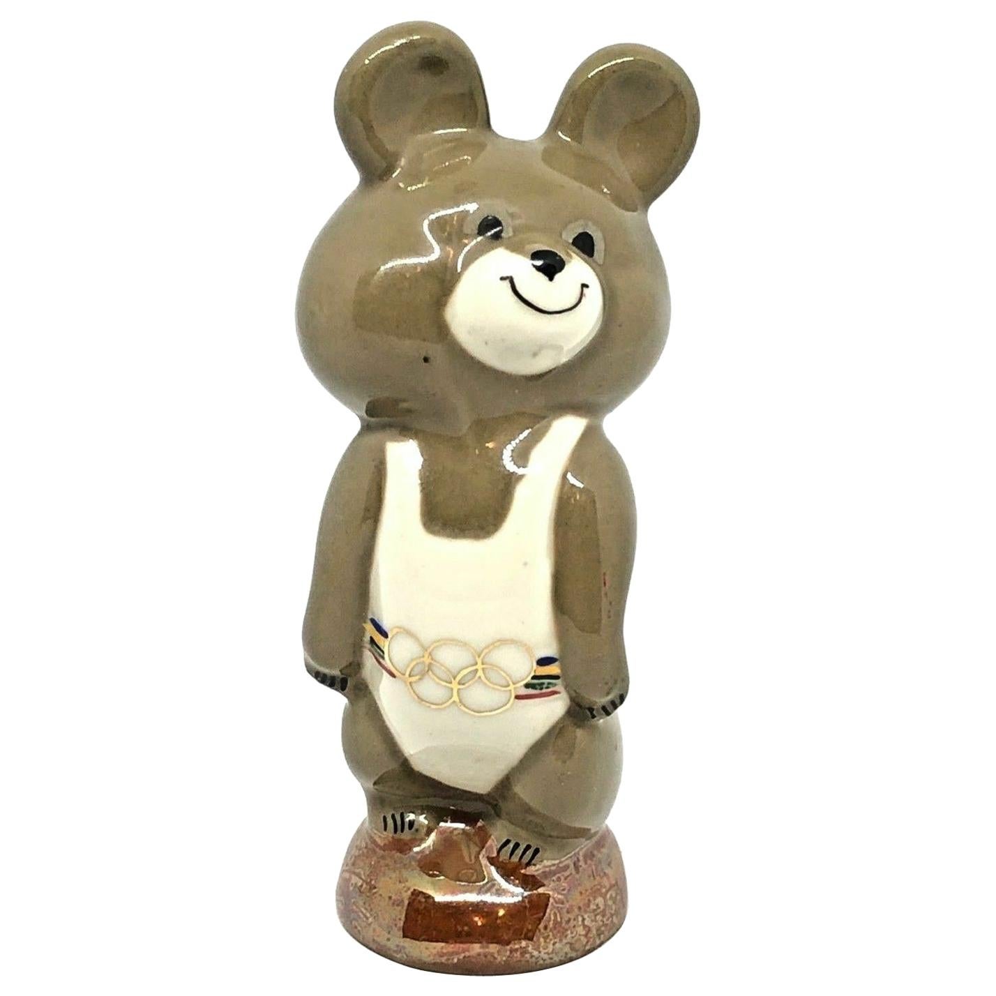 XXII Moscow Olympic Games 1980 Porcelain Mascot Misha Mishka Bear Vintage