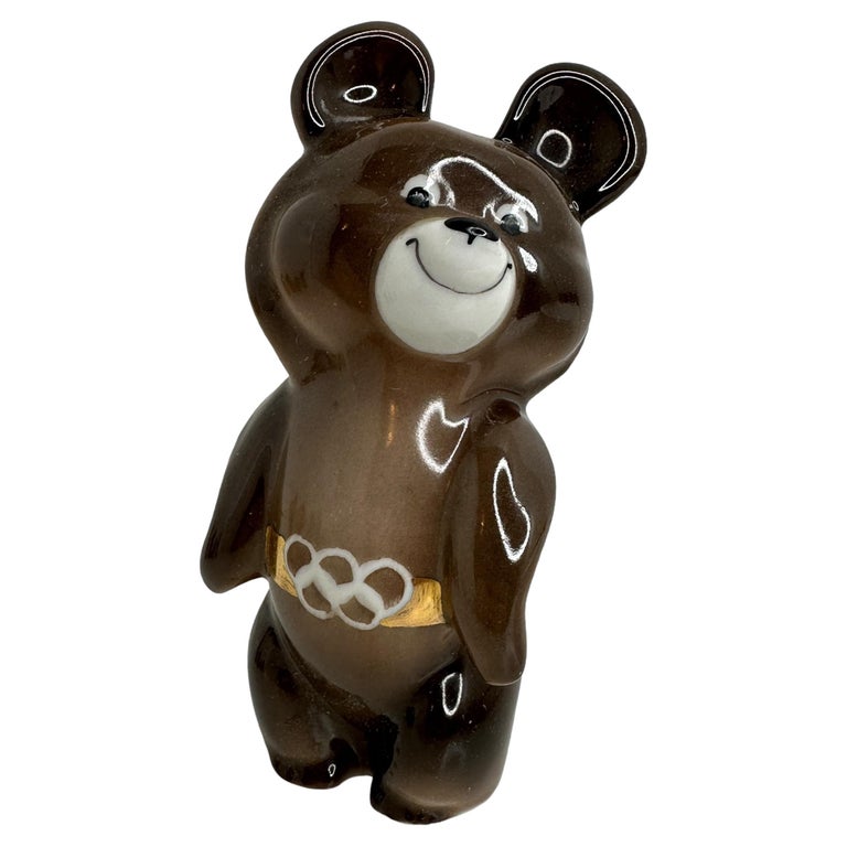 Poupée Souvenir En Bois Des Jeux Olympiques De Moscou 1980 - Décoration Vintage Et Collection