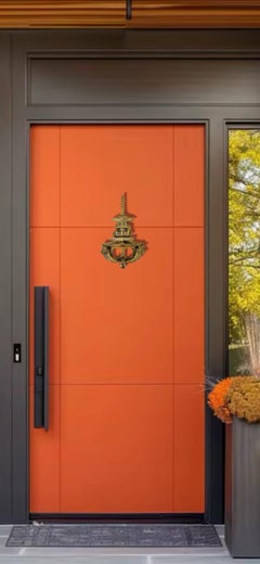 XXL 14.5” Vintage Asian Chinoiserie Solid Brass Pagoda Monkey Door Knocker