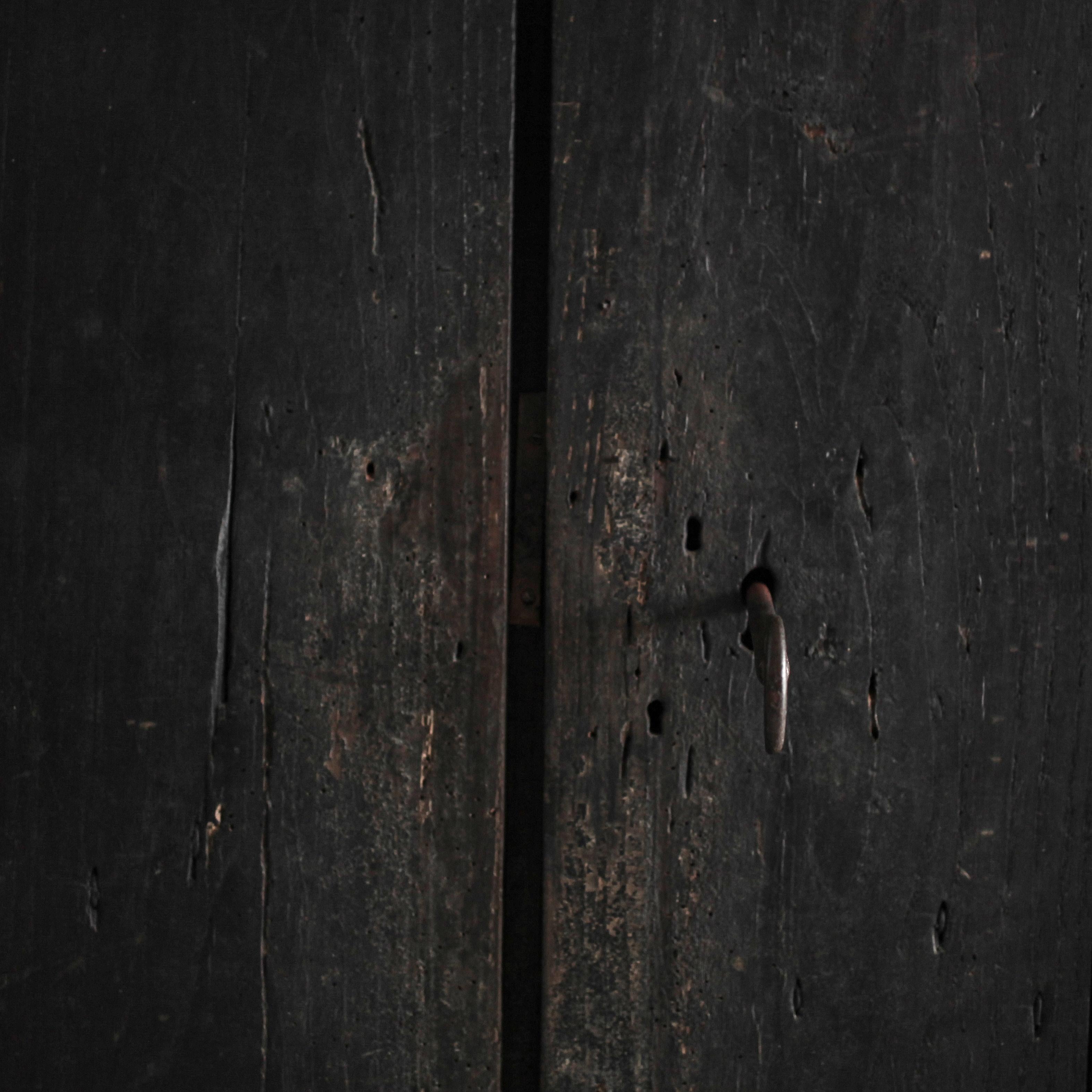 XXL 17Th C. Portuguese Mountain Cupboard In Blackened Chestnut Wabi Sabi For Sale 7