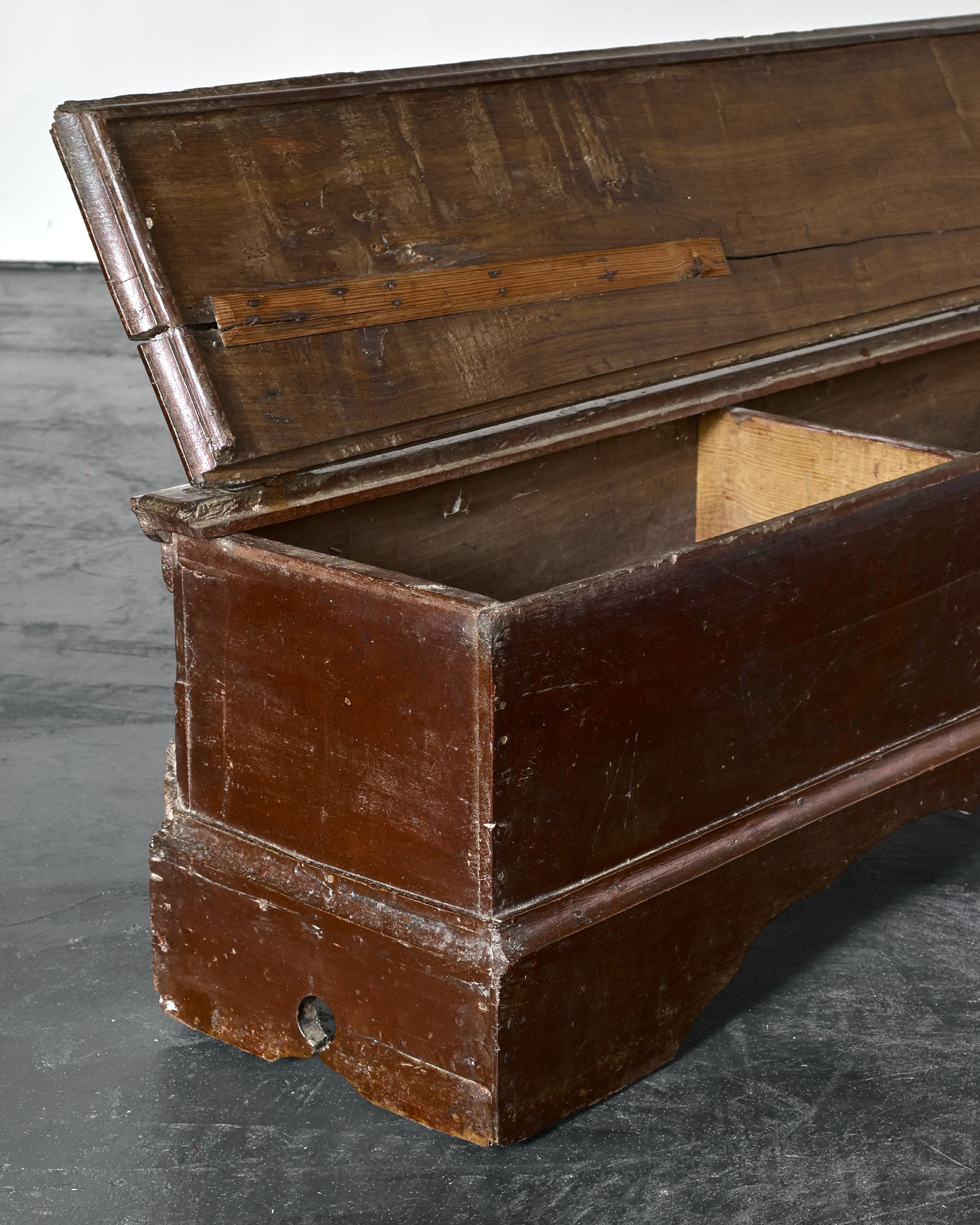 XXL 18th C. Catalan Coffer/Bench For Sale 6