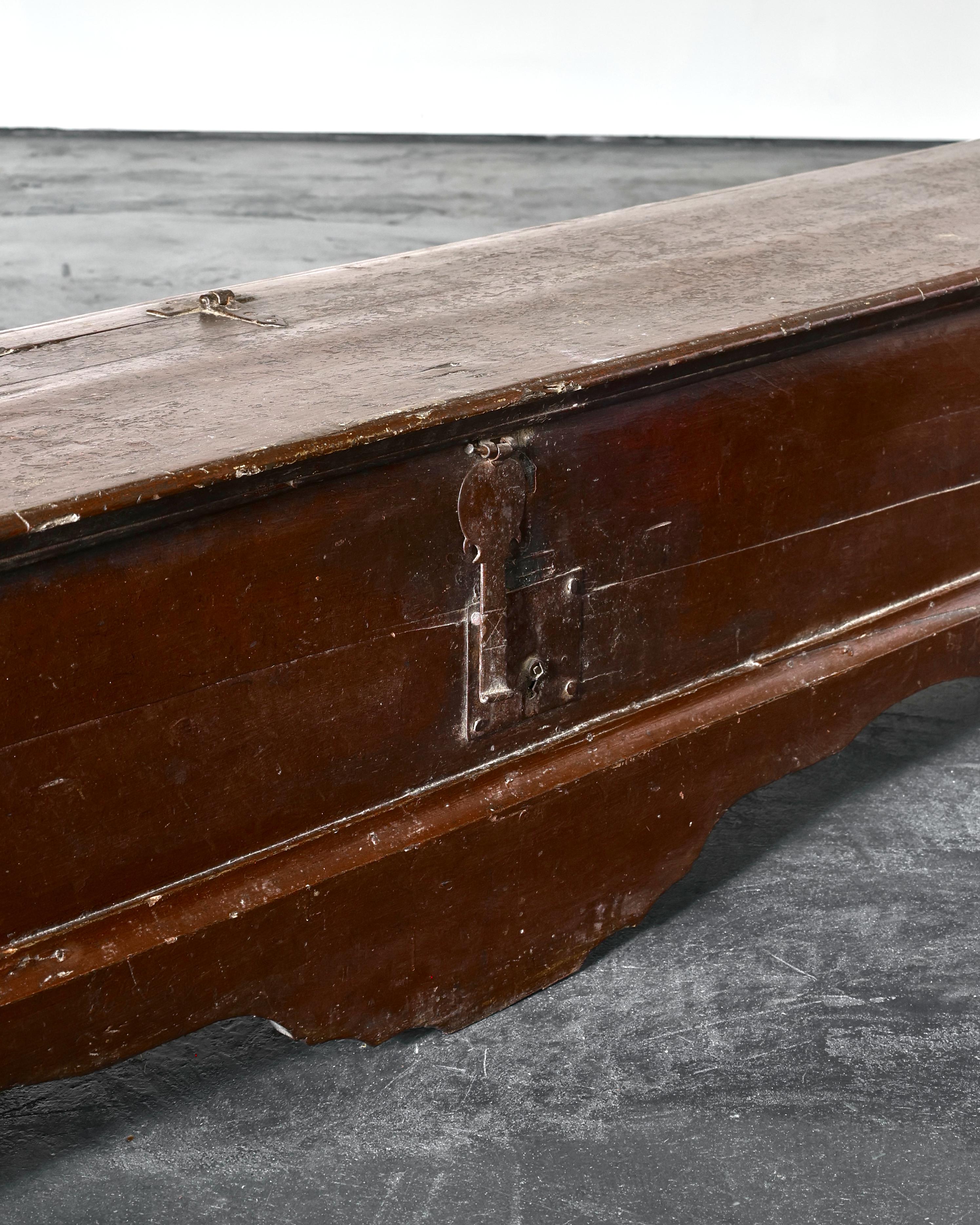 XXL 18th C. Catalan Coffer/Bench For Sale 7