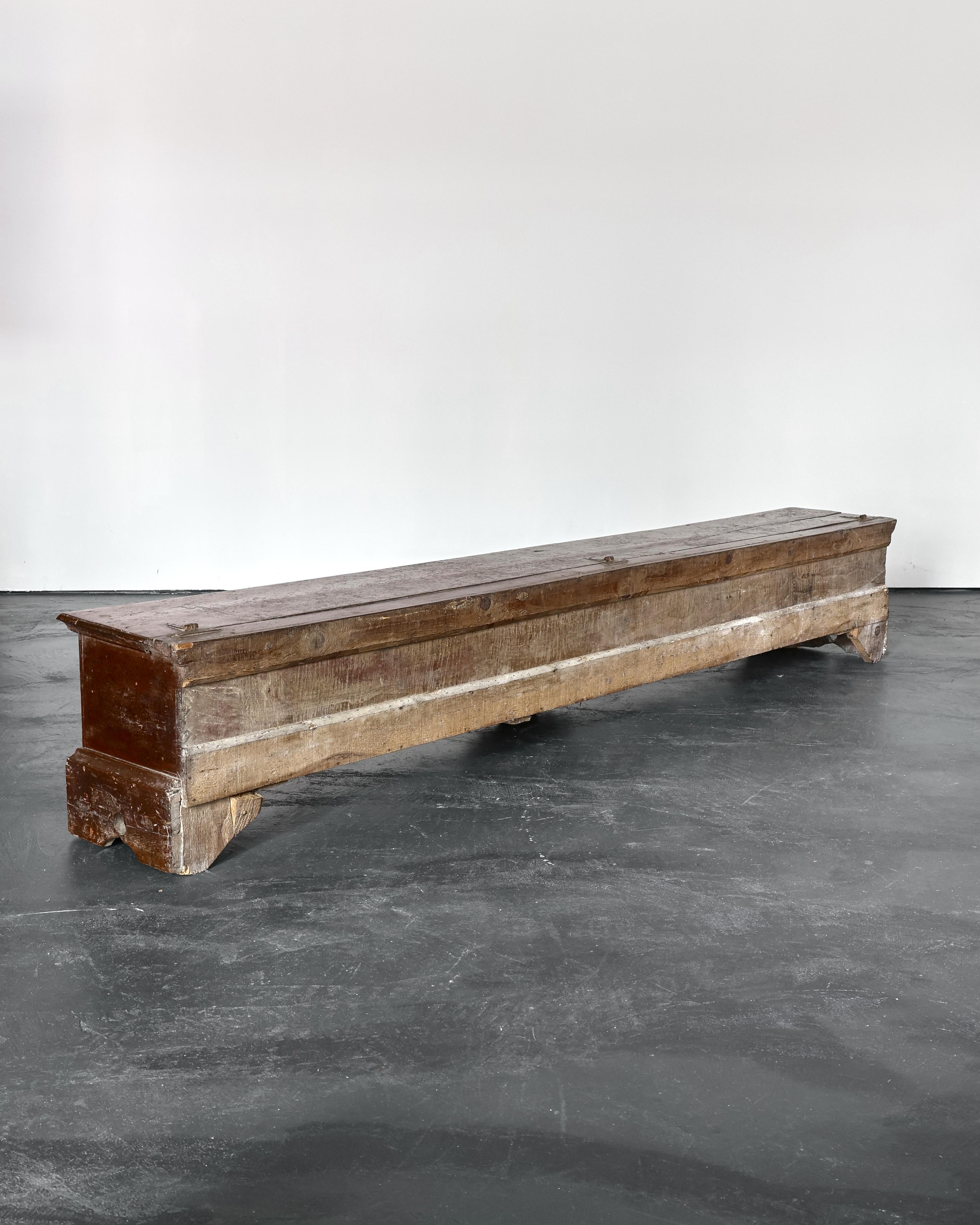 XXL 18th C. Catalan Coffer/Bench For Sale 8
