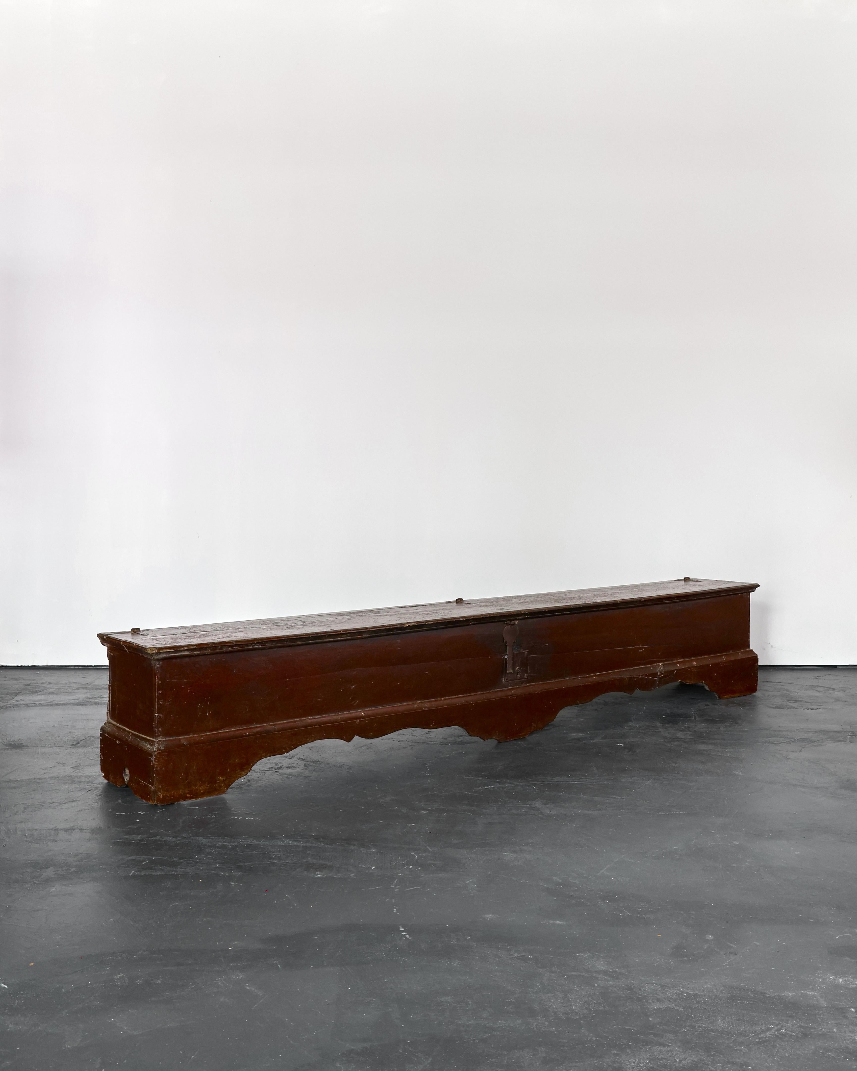 Spanish XXL 18th C. Catalan Coffer/Bench For Sale