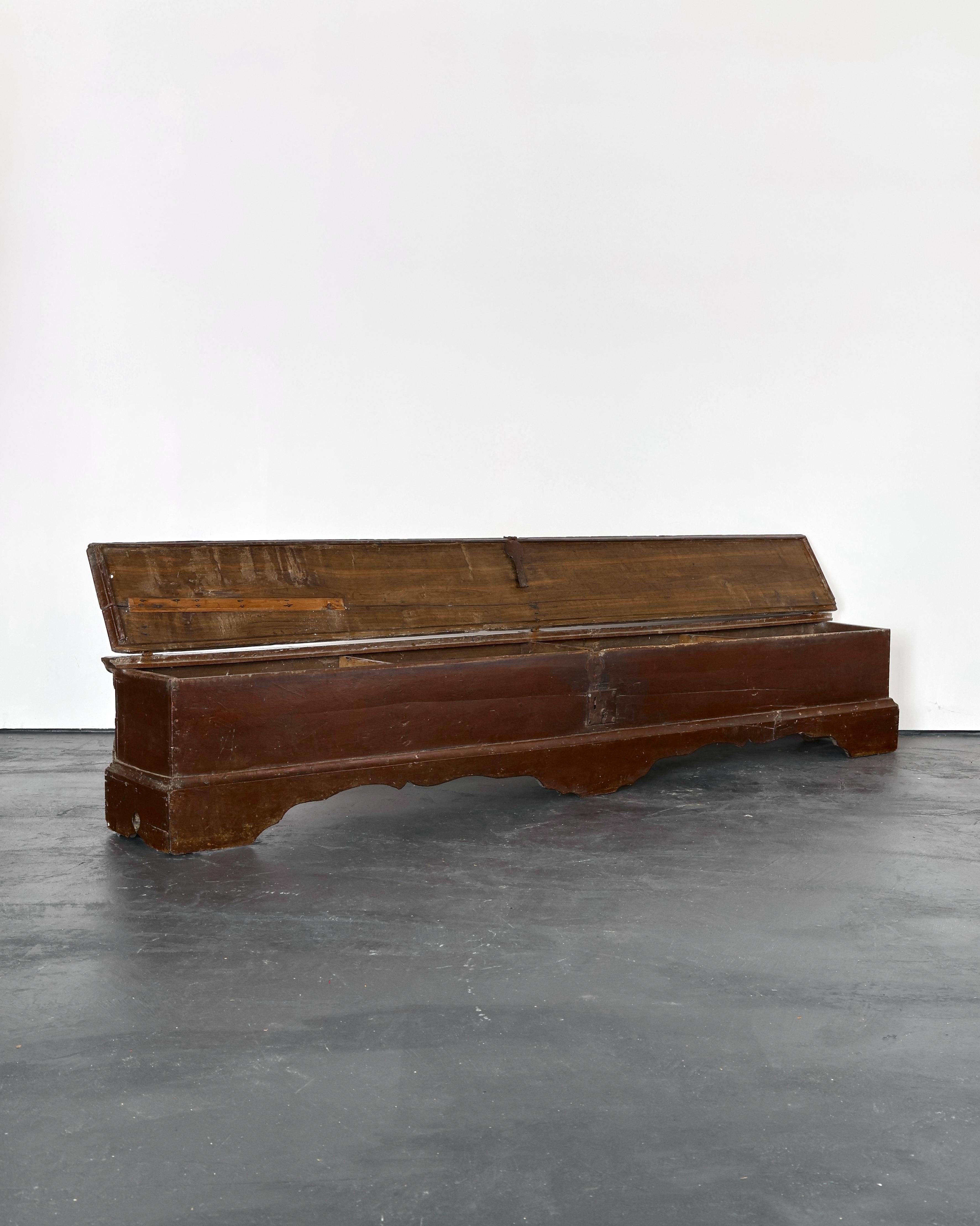 XXL 18th C. Catalan Coffer/Bench For Sale 1