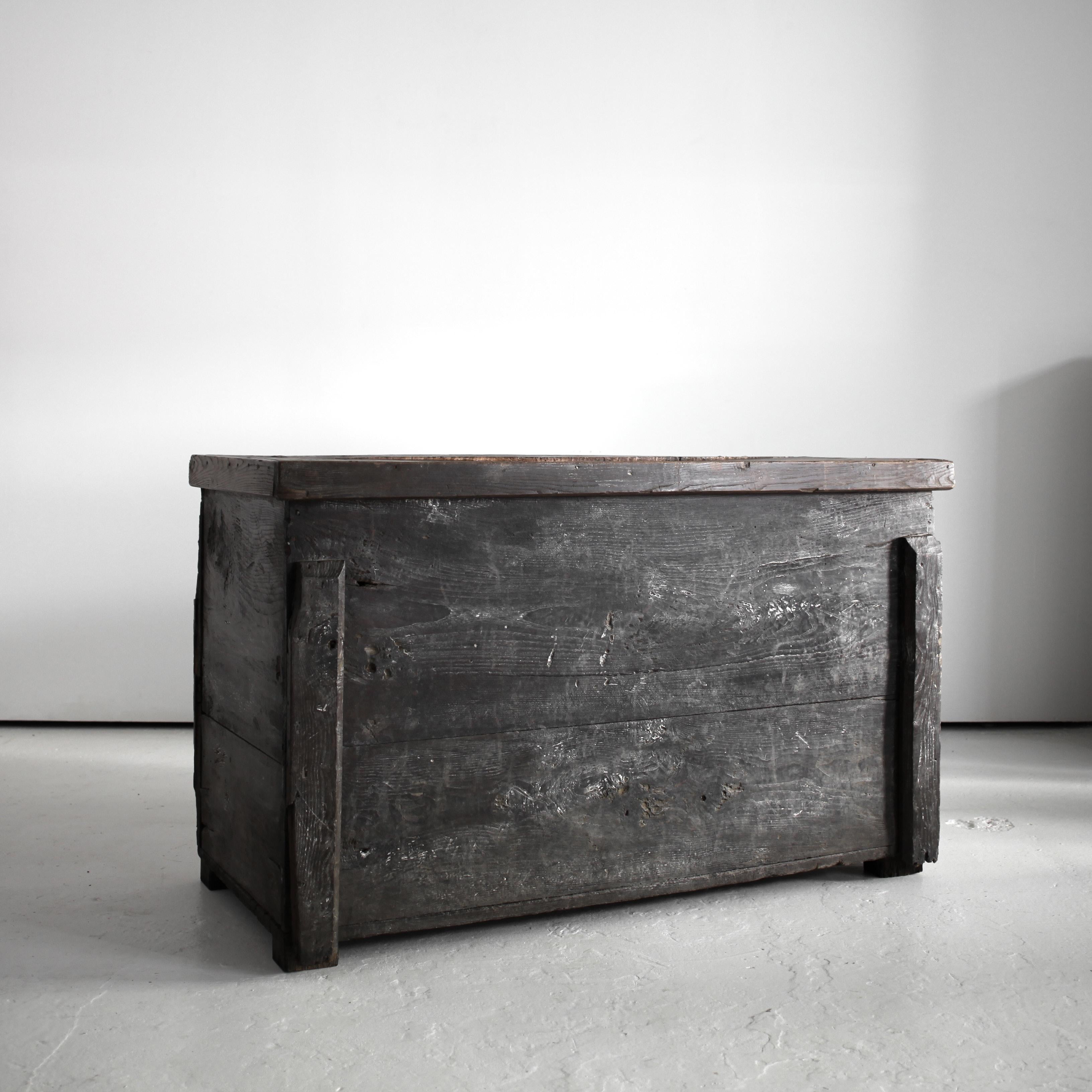 18th Century and Earlier XXL 18Th C. Portuguese Chestnut Coffer/Console Table Wabi Sabi For Sale
