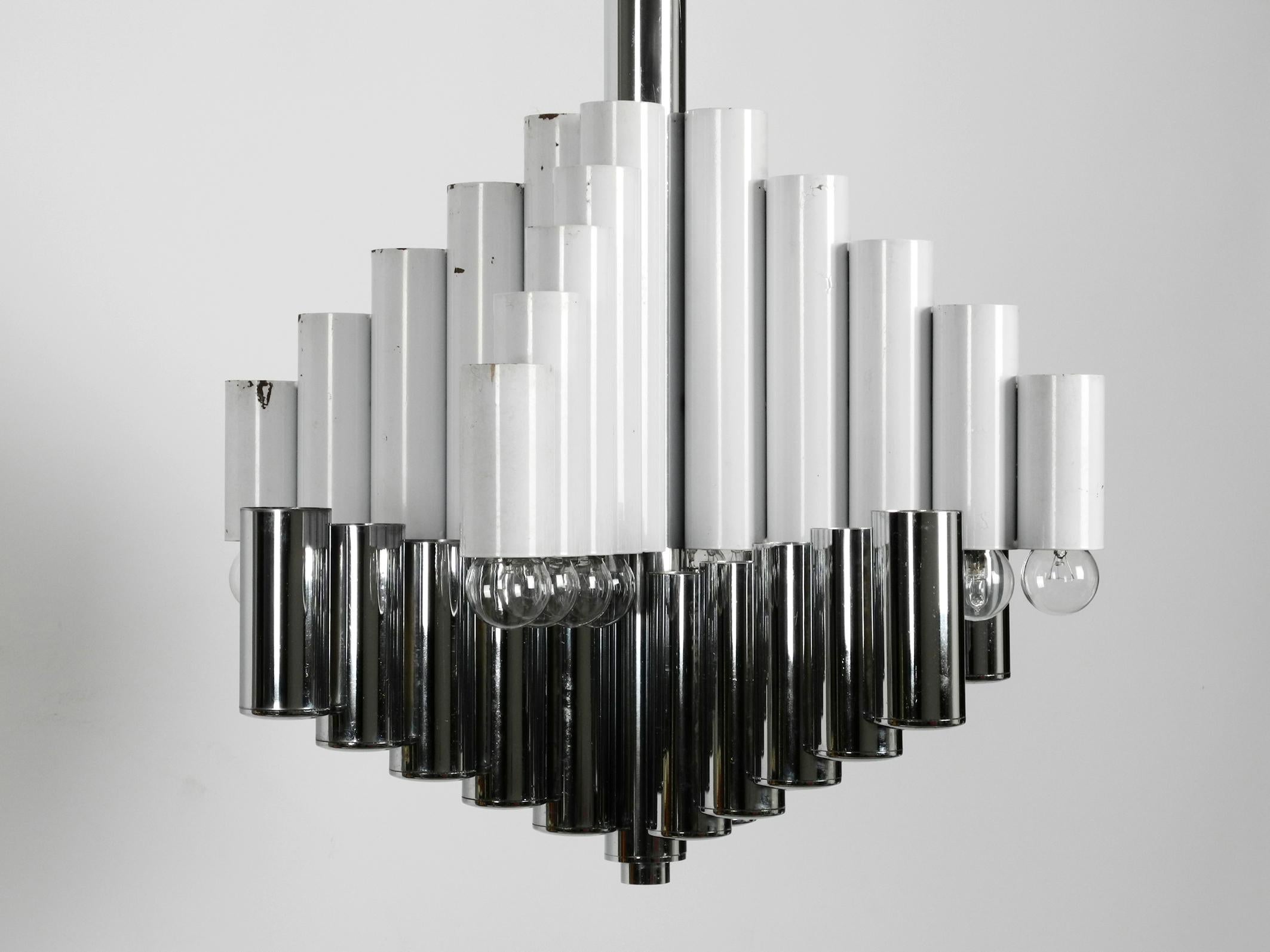 XXL 1960s Heavy Metal Chandelier in Space Age Design with 16 Sockets For Sale 4