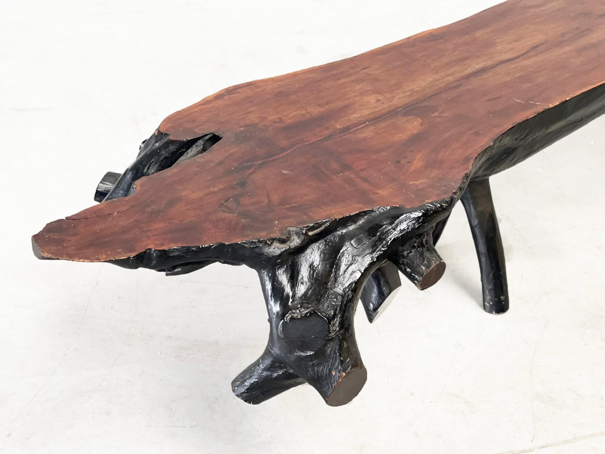 Chêne Table / banc tronc d'arbre 240 cm XXL en vente